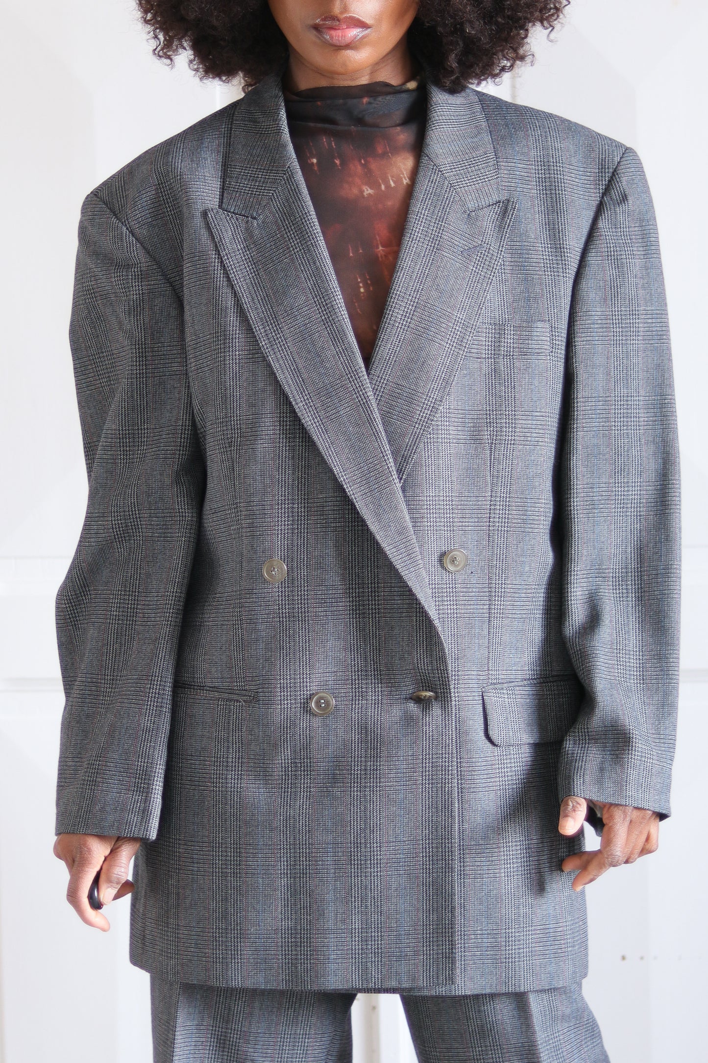 Tailleur pantalon motifs Prince de Galles