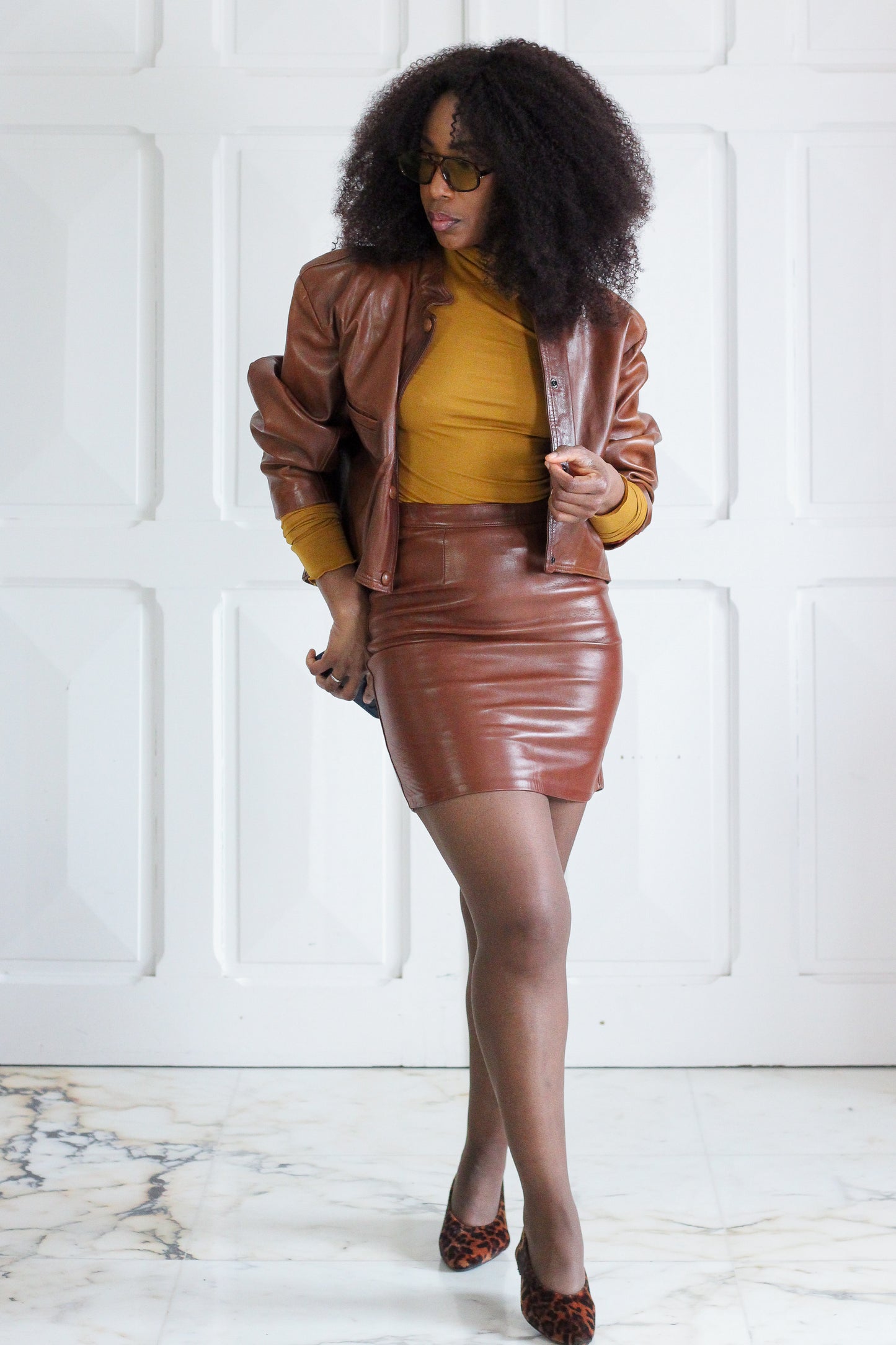 Rebelle ensemble vintage cuir chocolat