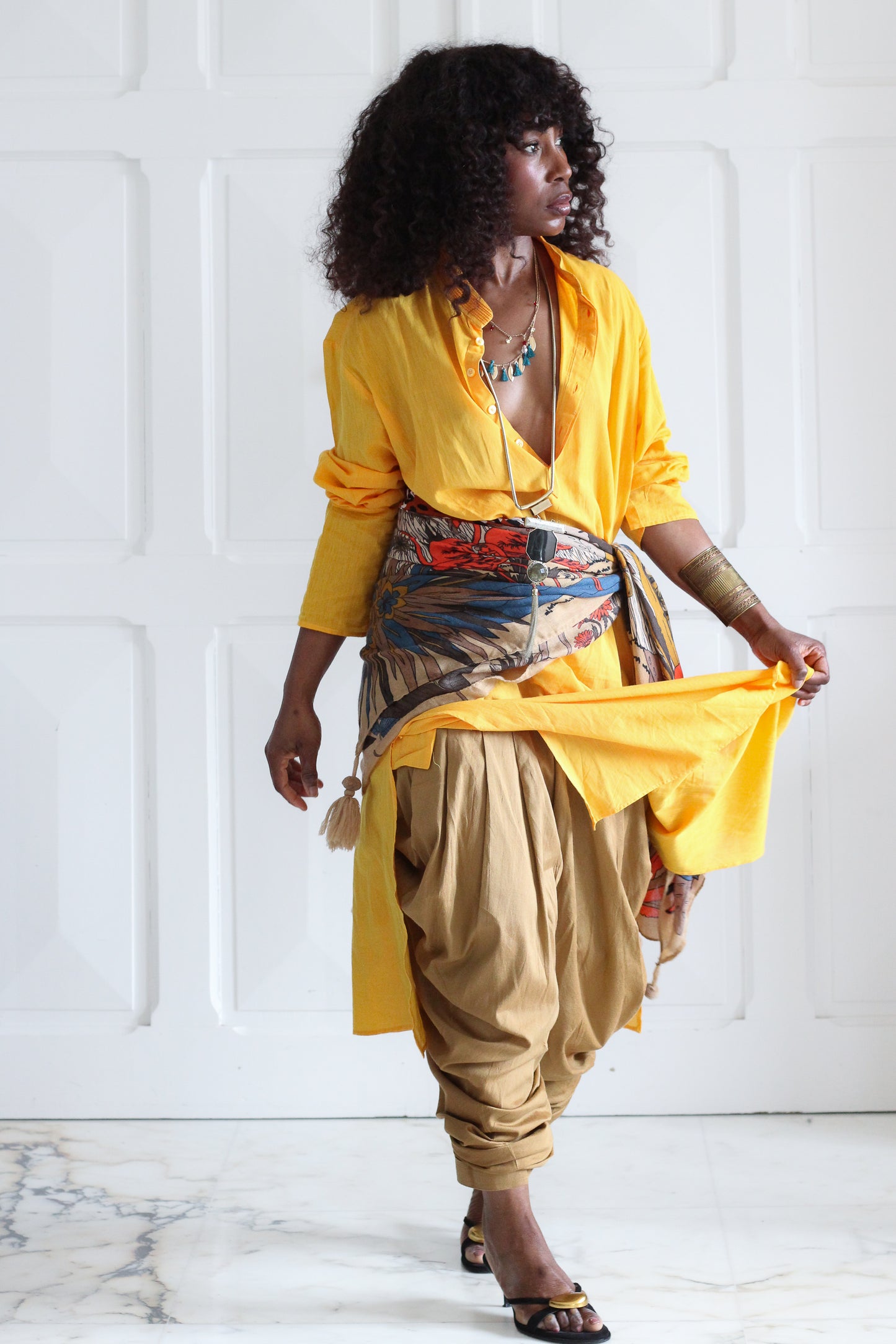 Ethnic color ensemble pantalon hindou