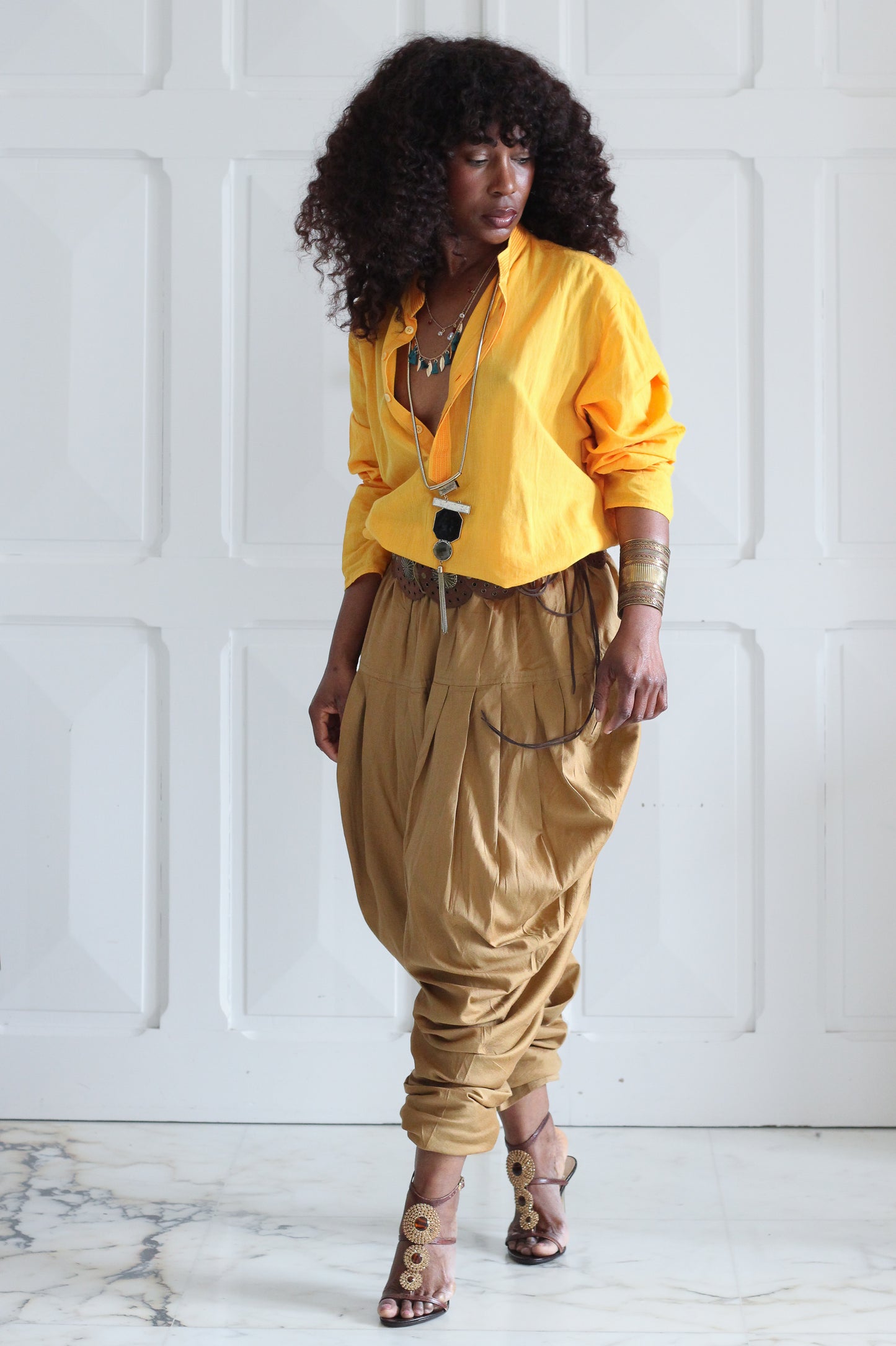 Ethnic color ensemble pantalon hindou