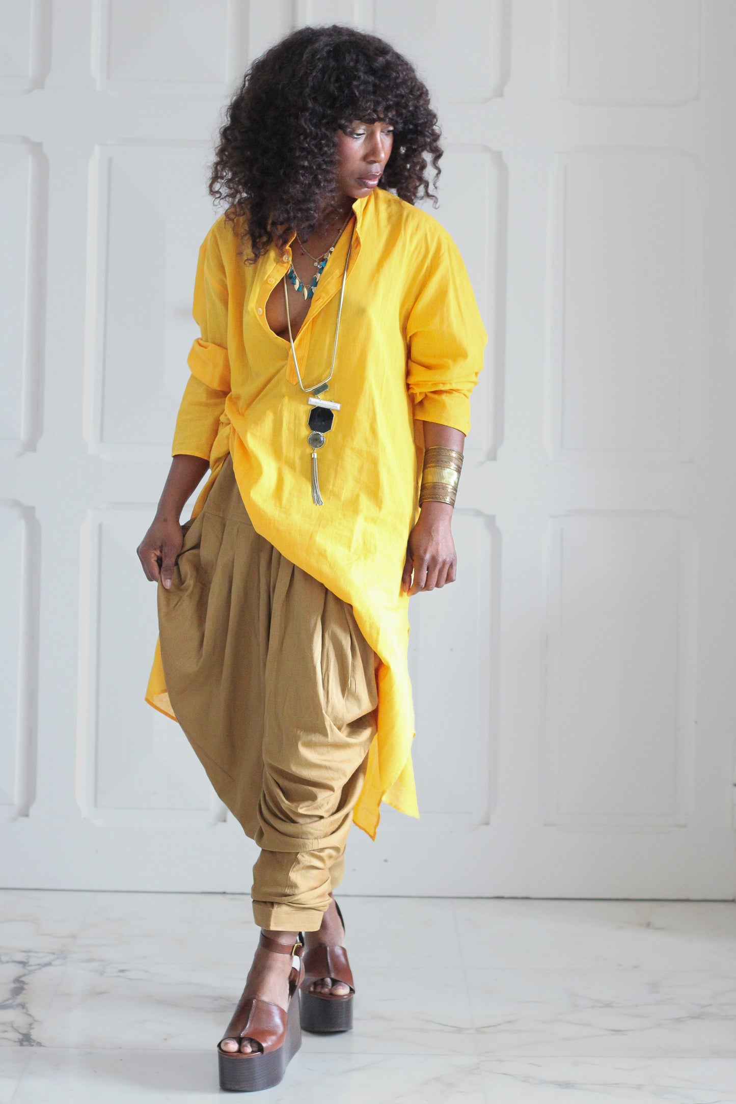 Ethnic color ensemble pantalon hindou