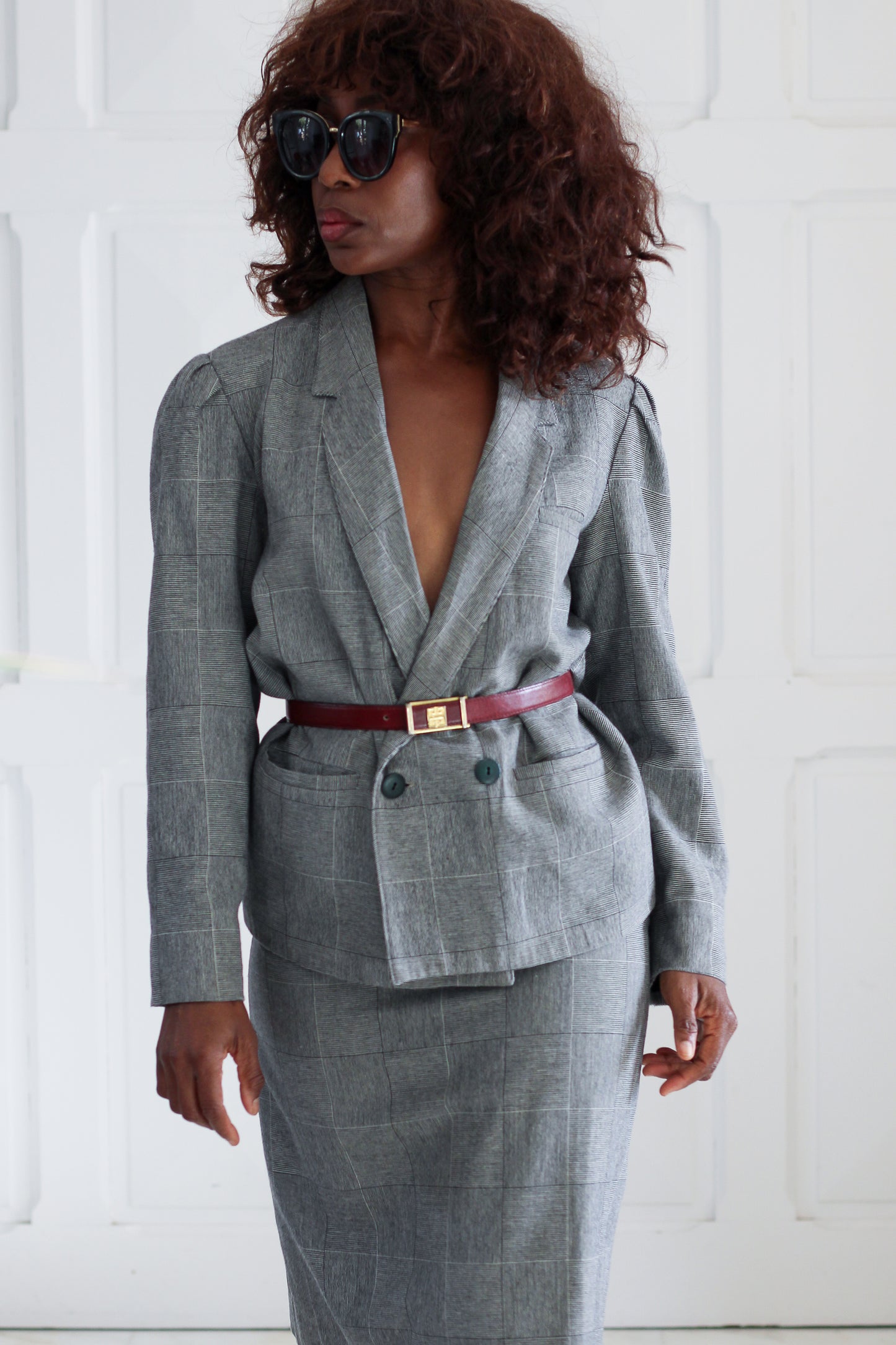 Ensemble jupe motifs carreaux