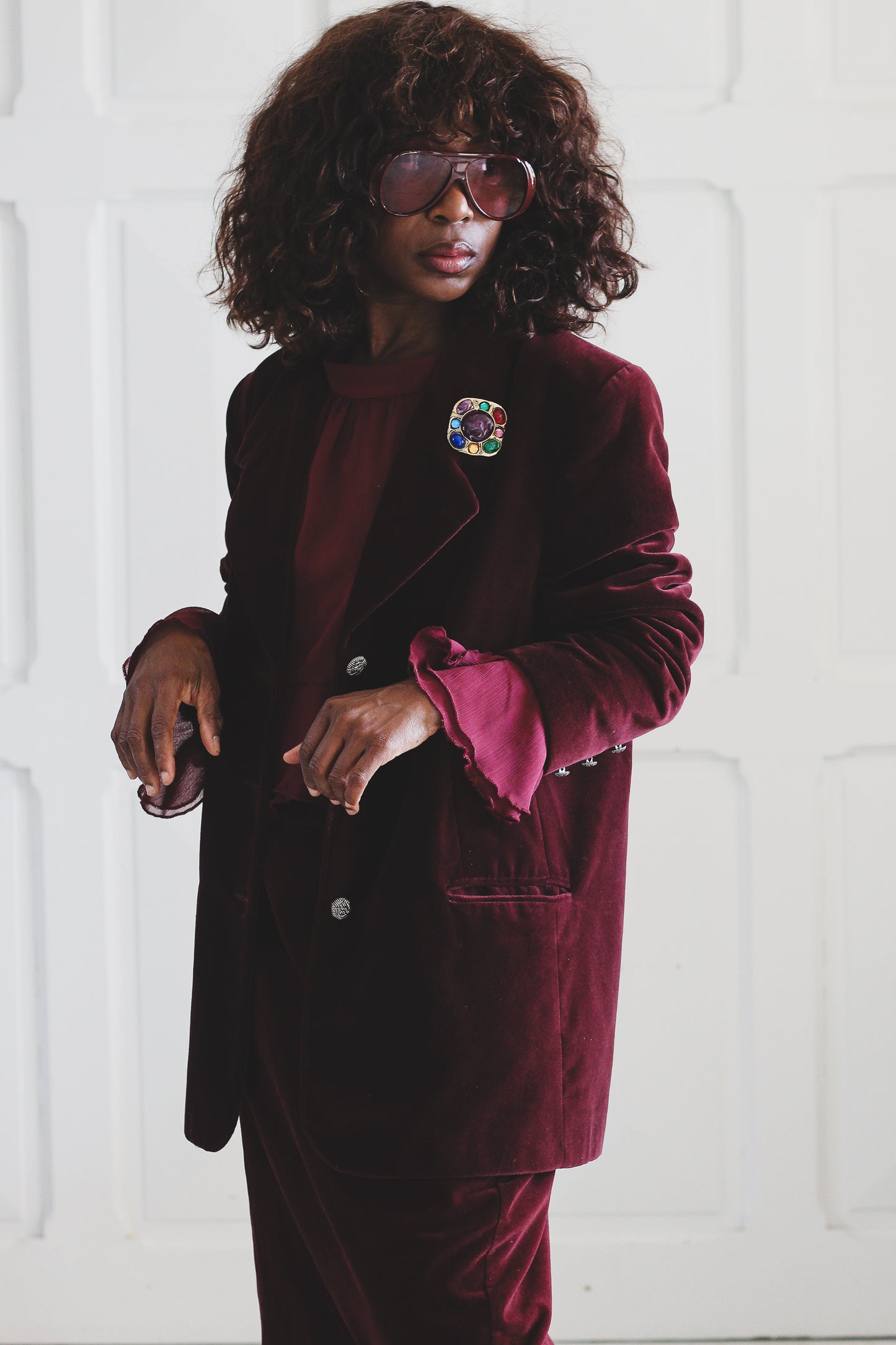 Taillissime ensemble jupe velours burgundy