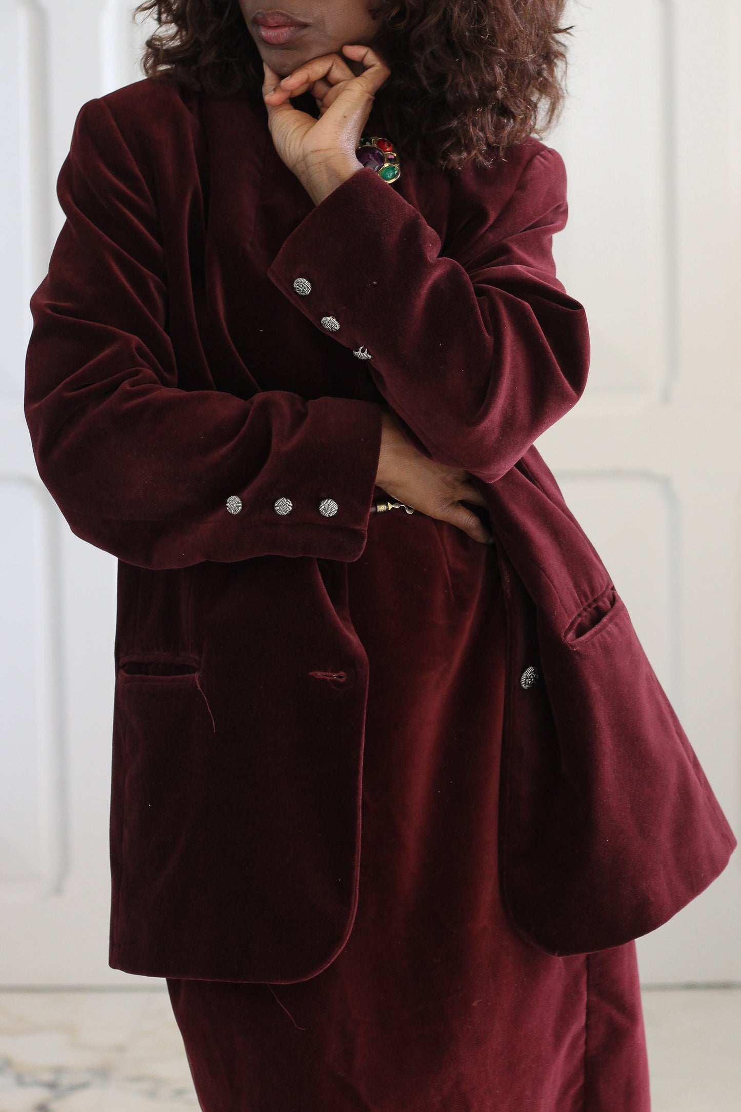 Taillissime ensemble jupe velours burgundy
