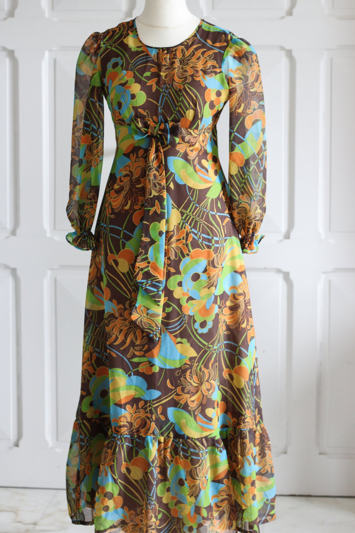 Fait main robe seventies psychédélique vintage