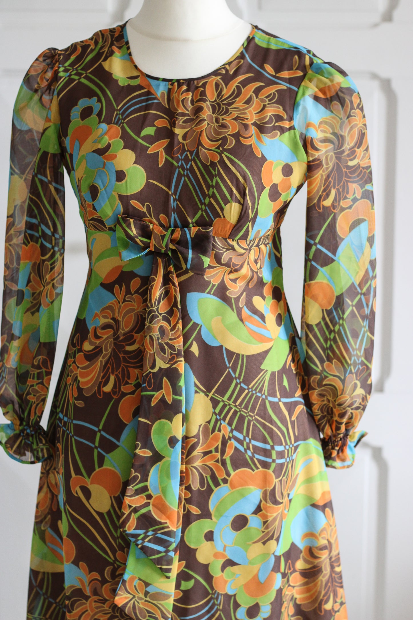 Fait main robe seventies psychédélique vintage