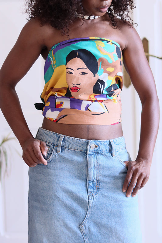 Foulard vintage inspiration Gaugin
