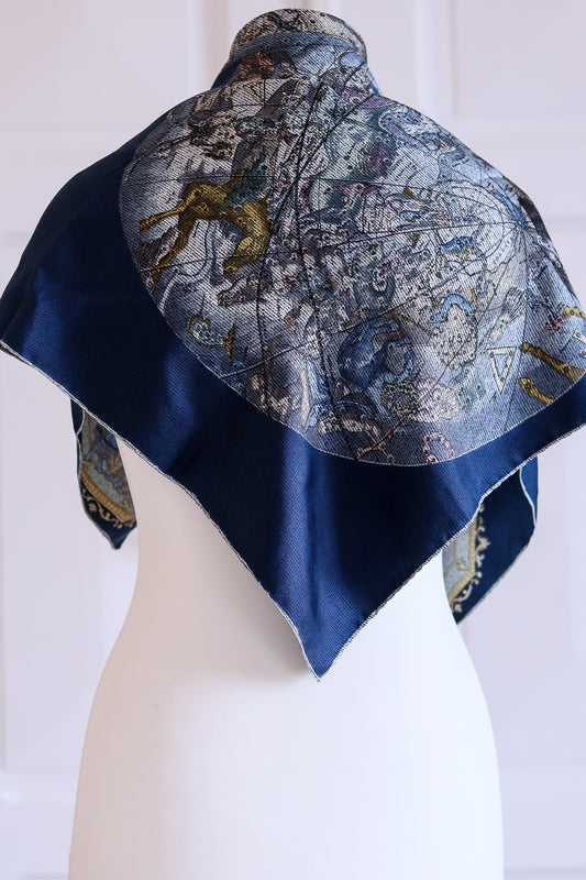 Foulard soie à motifs cartographies