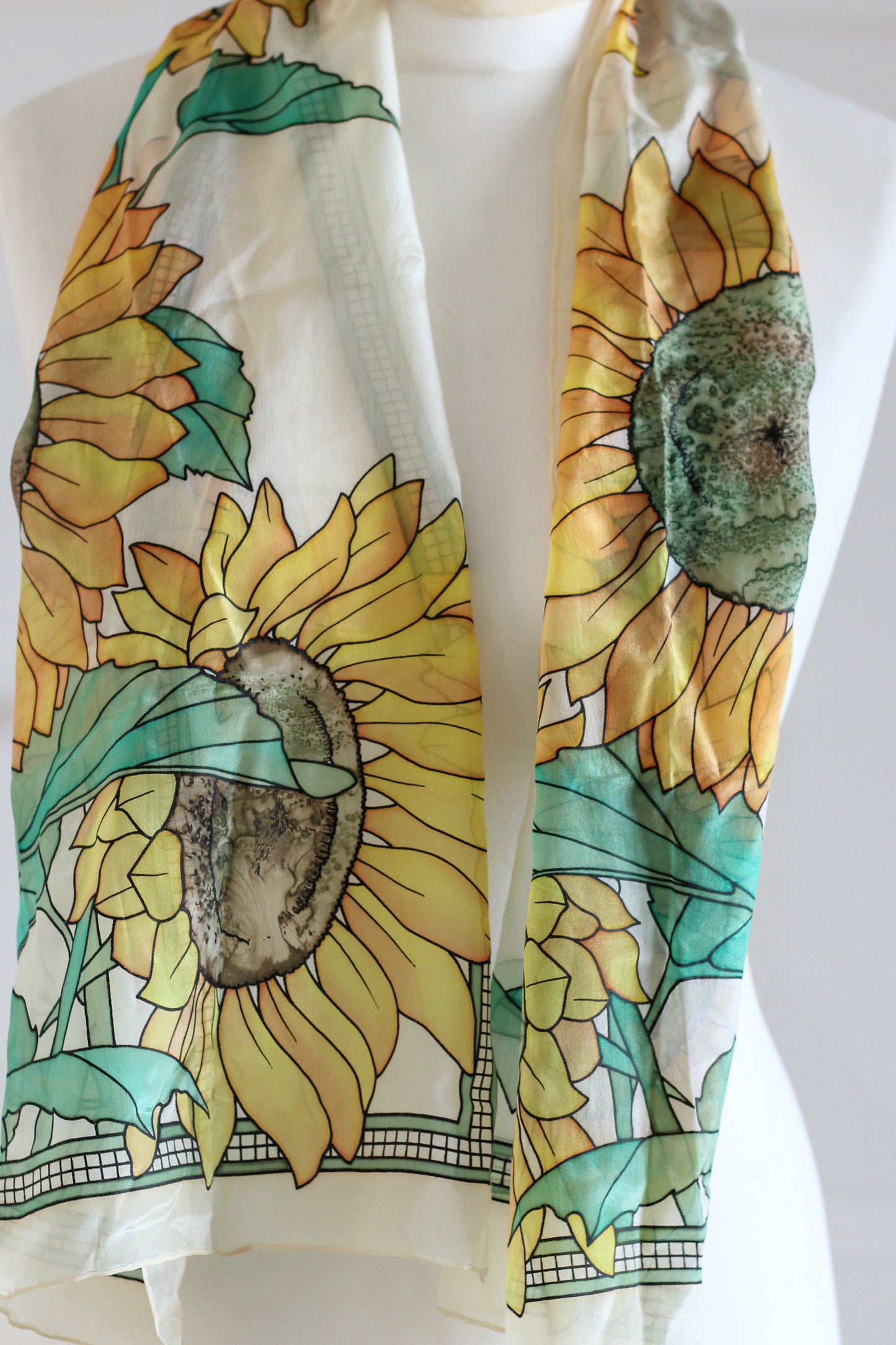 Foulard étole en soie fait main