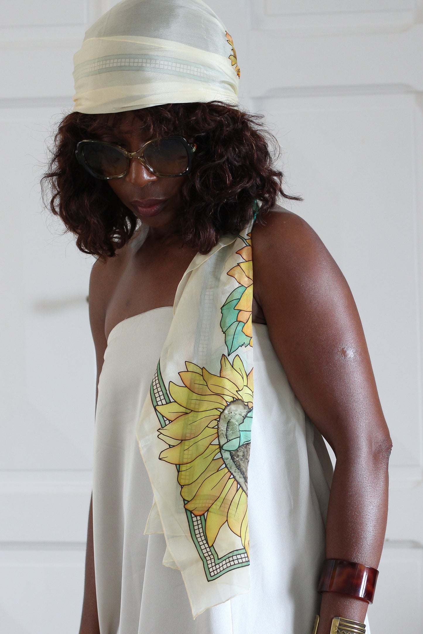 Foulard étole en soie fait main