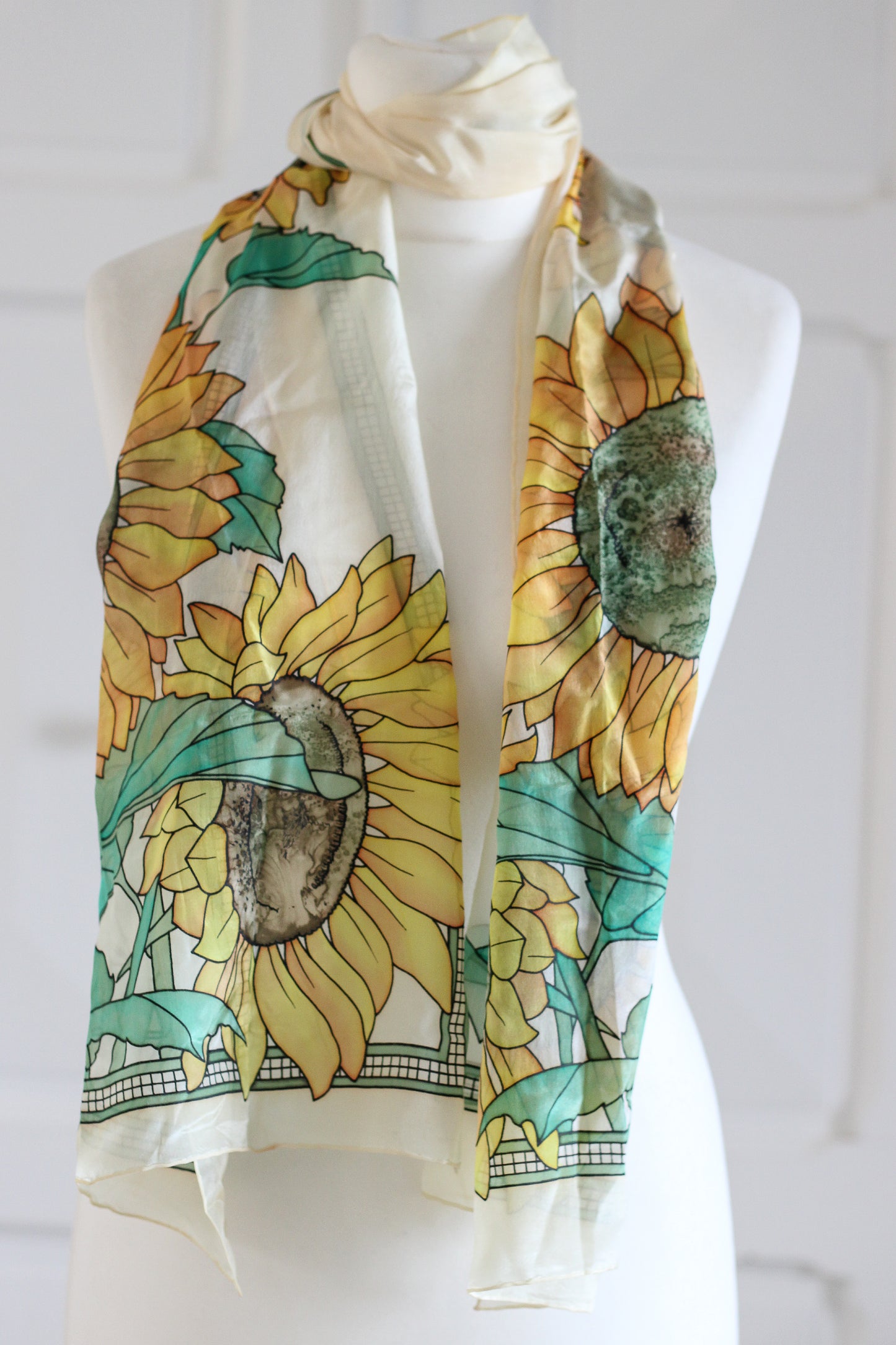 Foulard étole en soie fait main