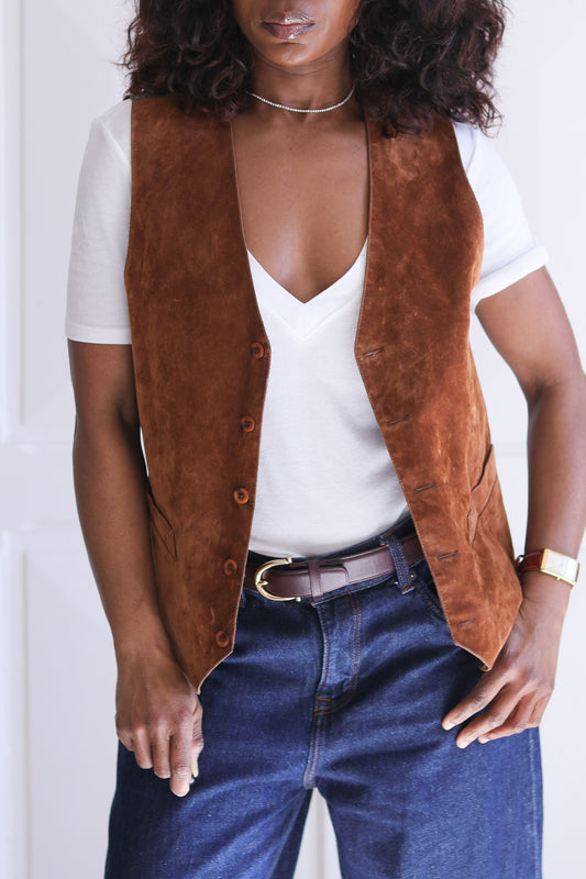 Line gilet en daim