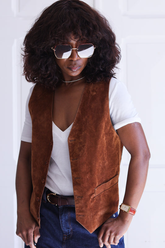 Line gilet en daim