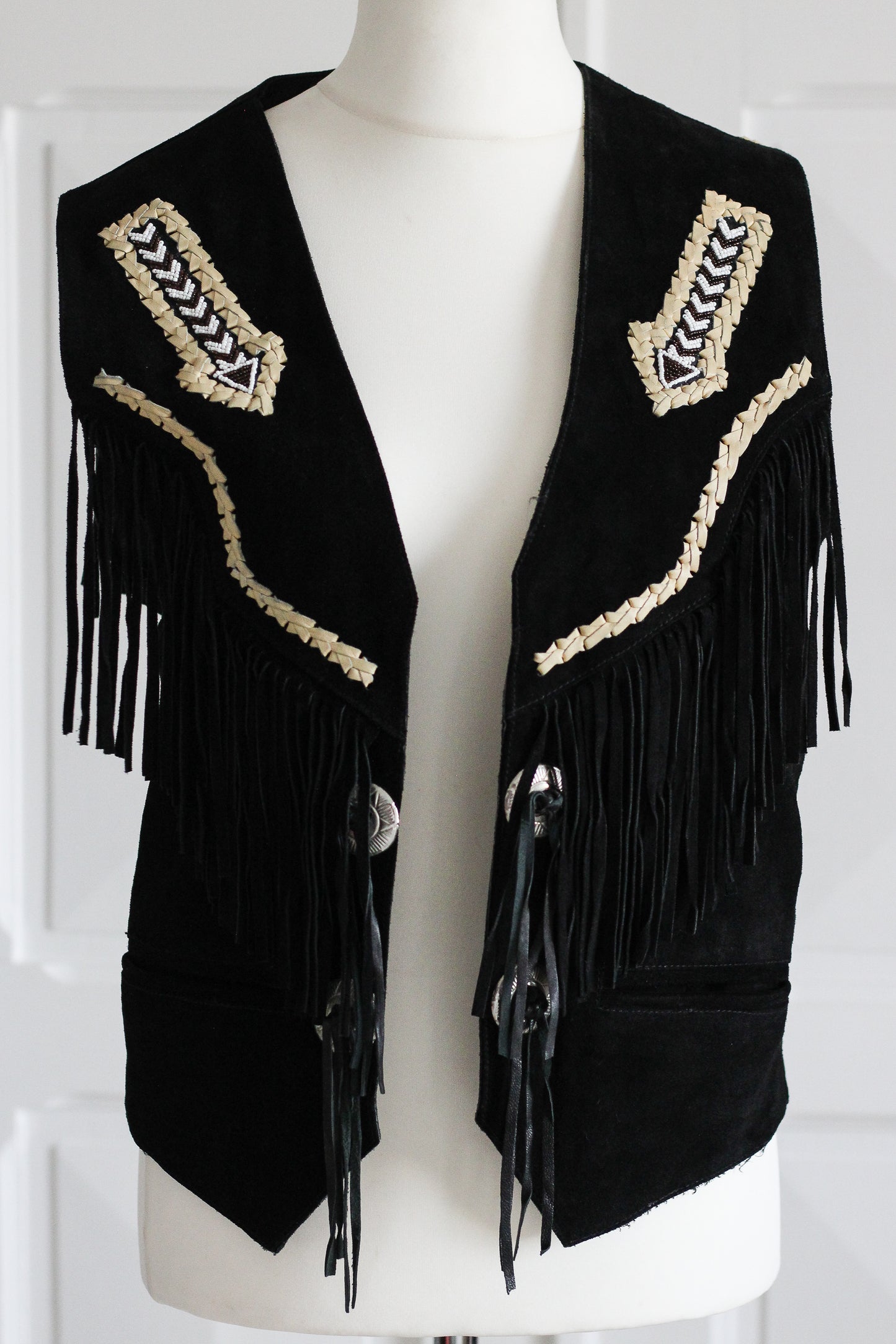 Epiderme veste gilet à franges vintage