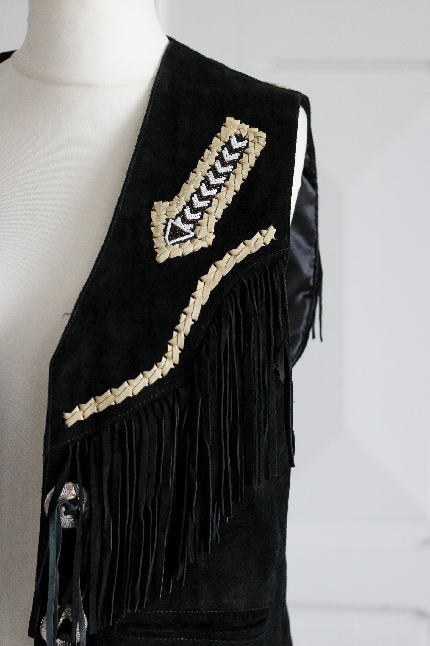 Epiderme veste gilet à franges vintage