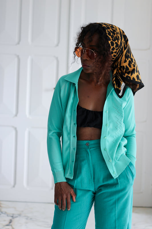 Gilet vintage turquois