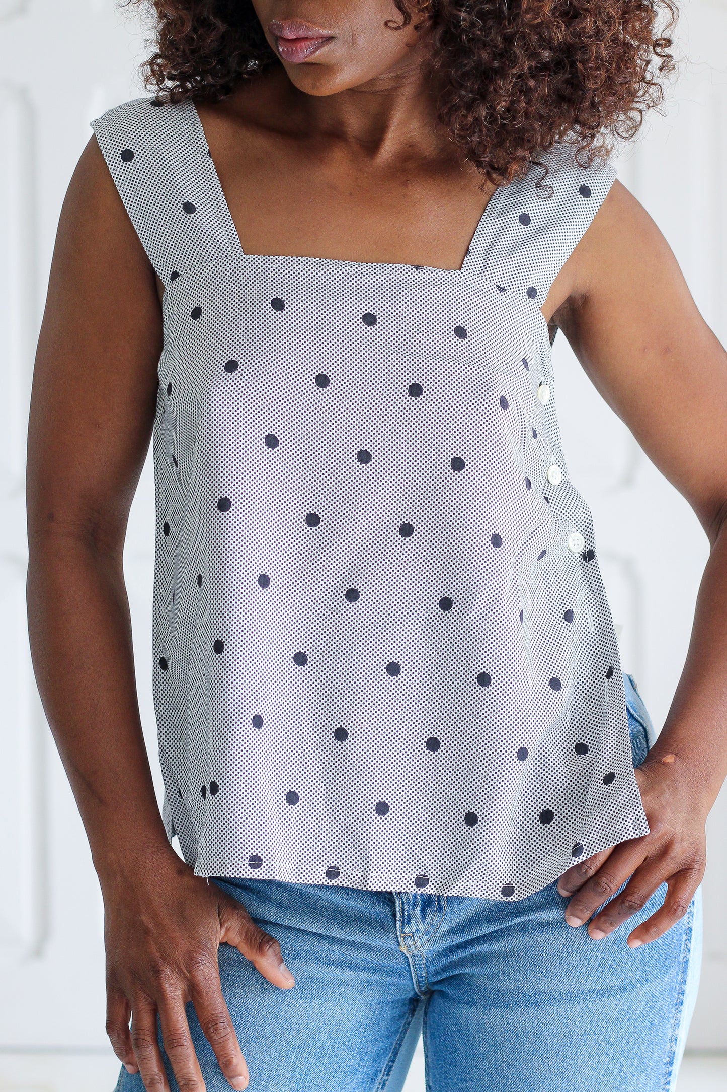Guy Laroche haut à motifs pois