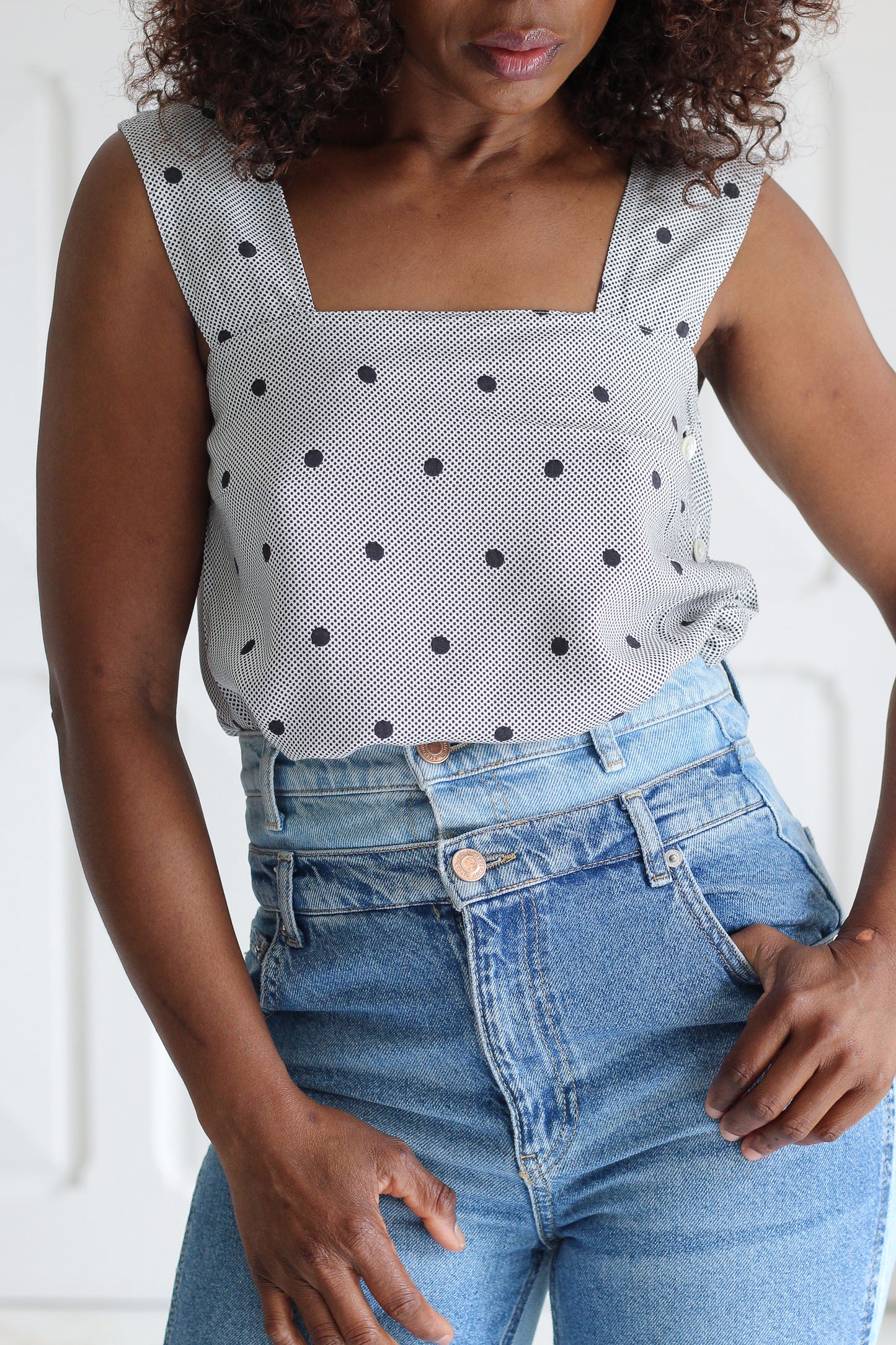 Guy Laroche haut à motifs pois