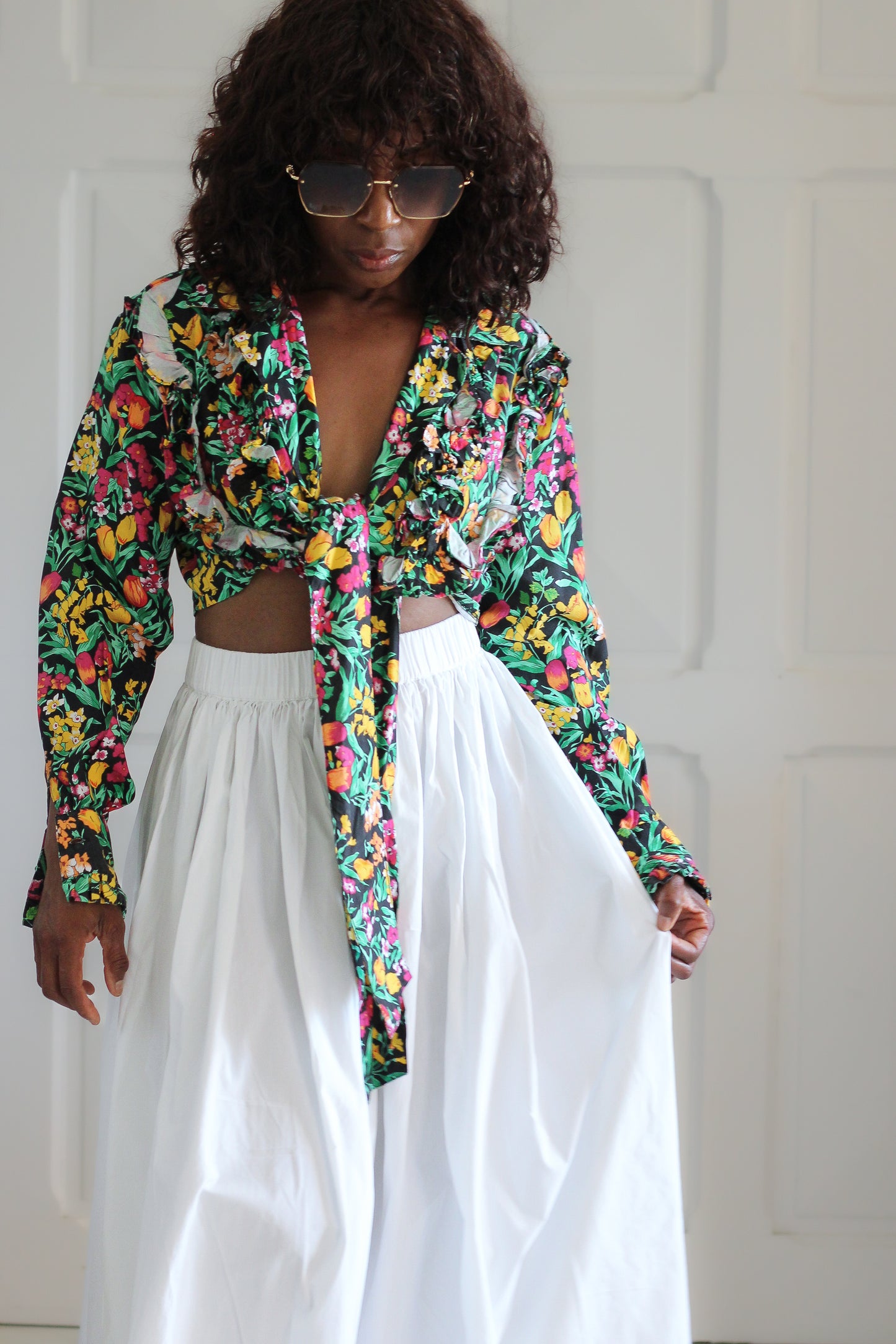Blouse vintage à motifs