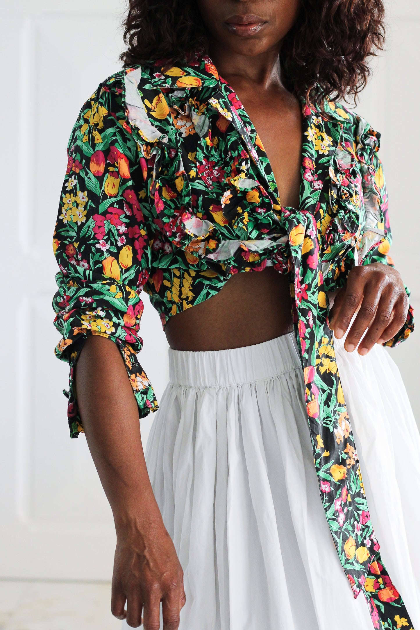 Blouse vintage à motifs