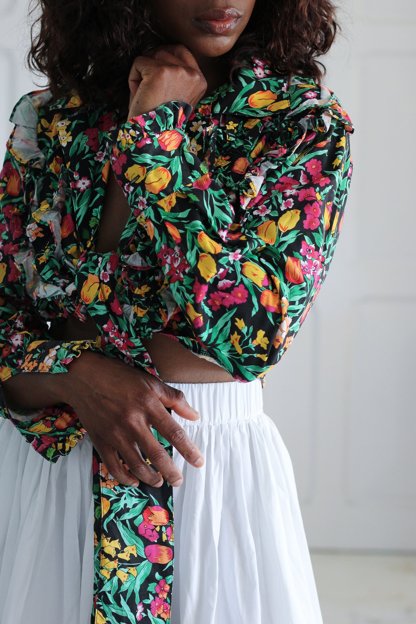 Blouse vintage à motifs