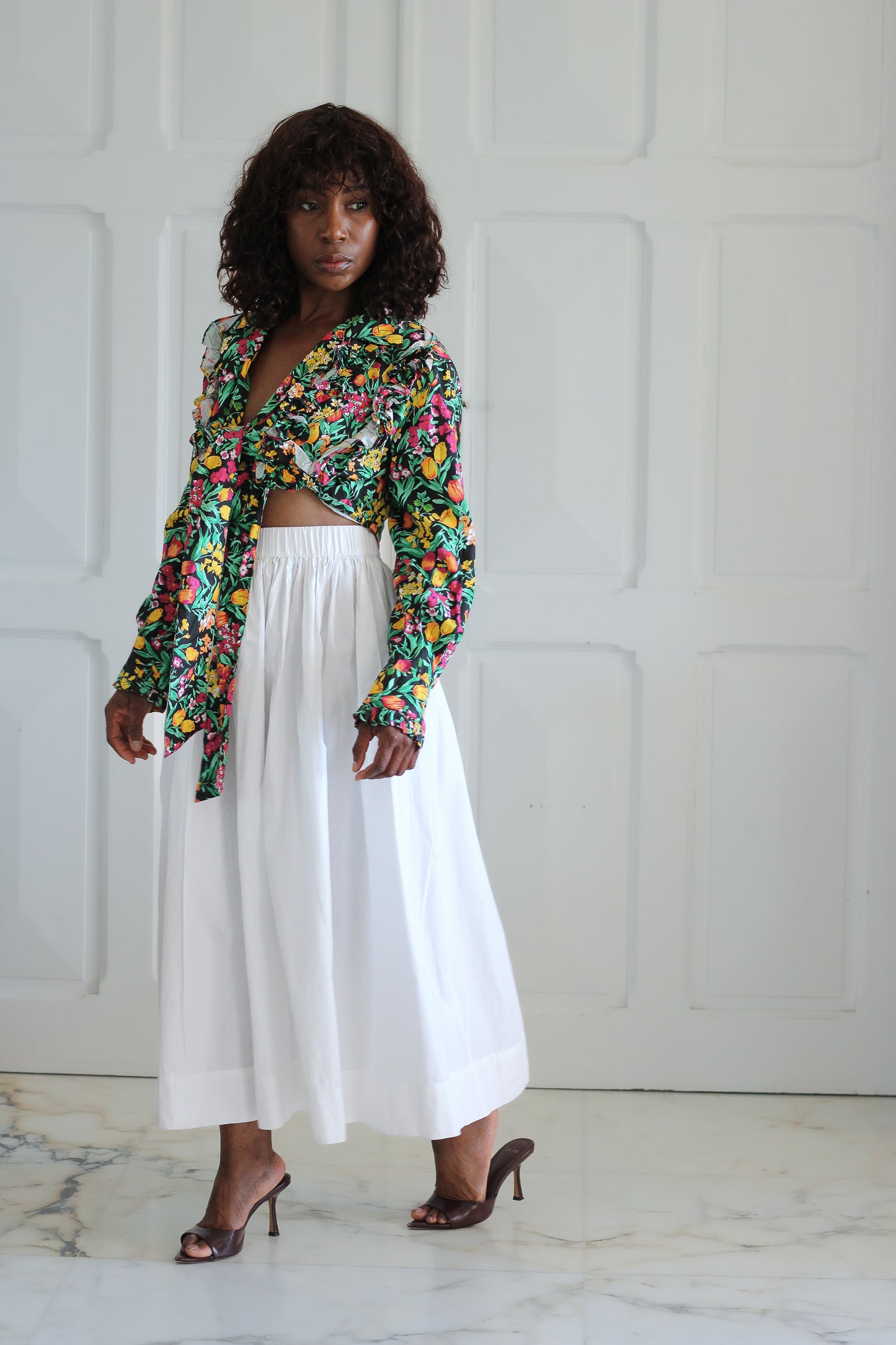 Blouse vintage à motifs