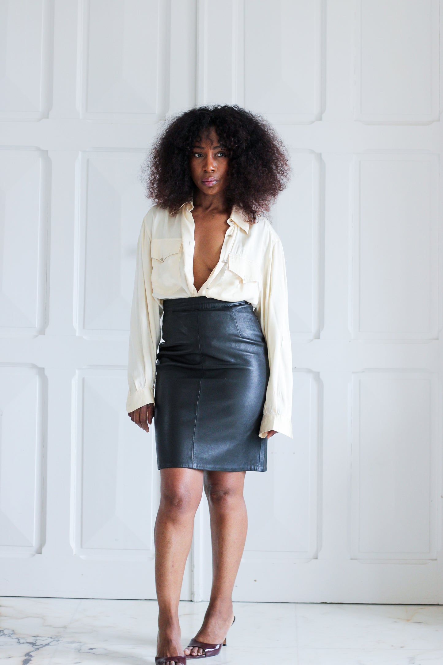 Sancey jupe cuir vintage