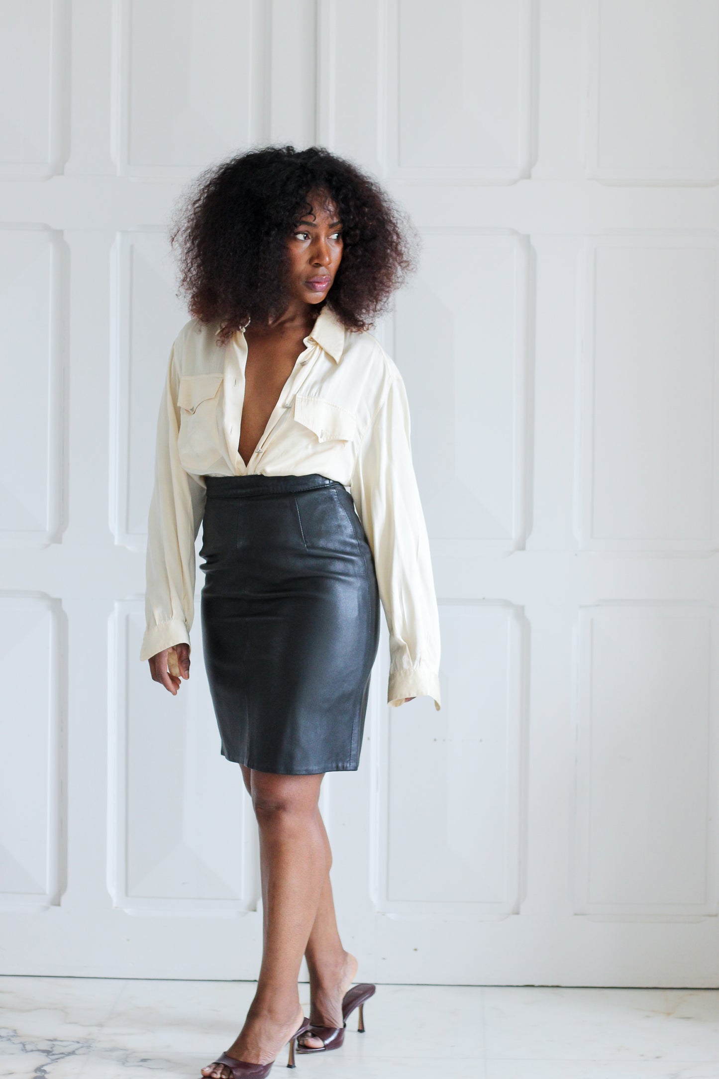 Sancey jupe cuir vintage