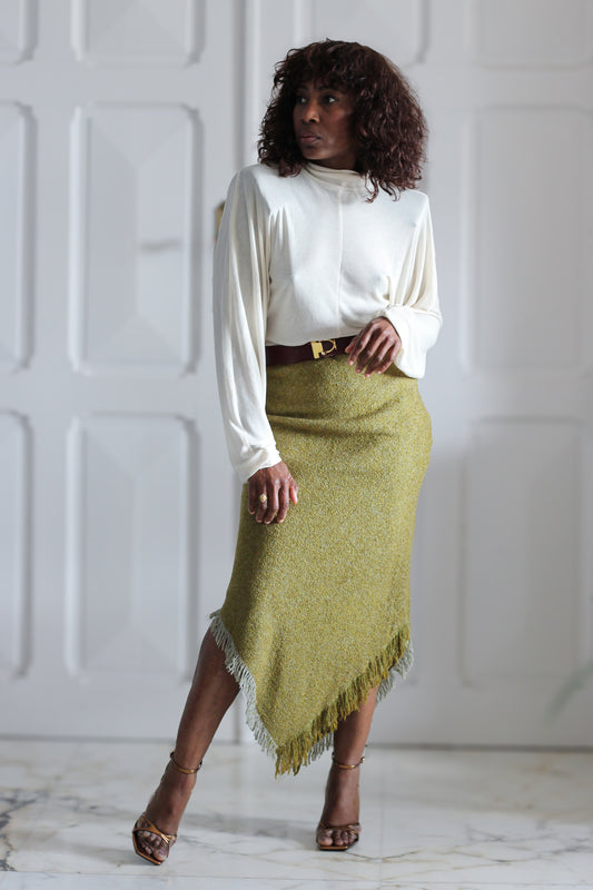 Jupe asymétrique vintage en laine