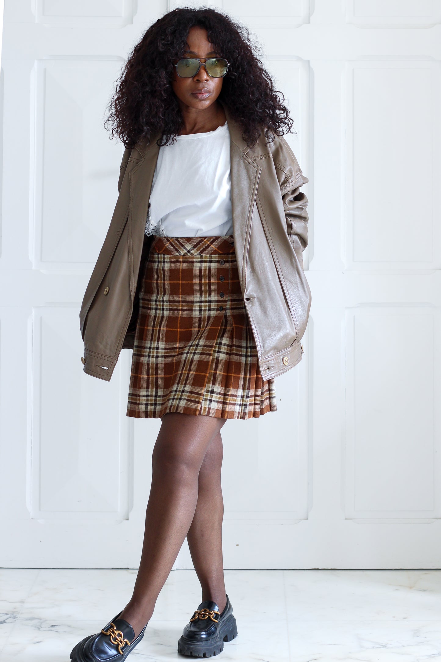 Jupe courte à motif tartan