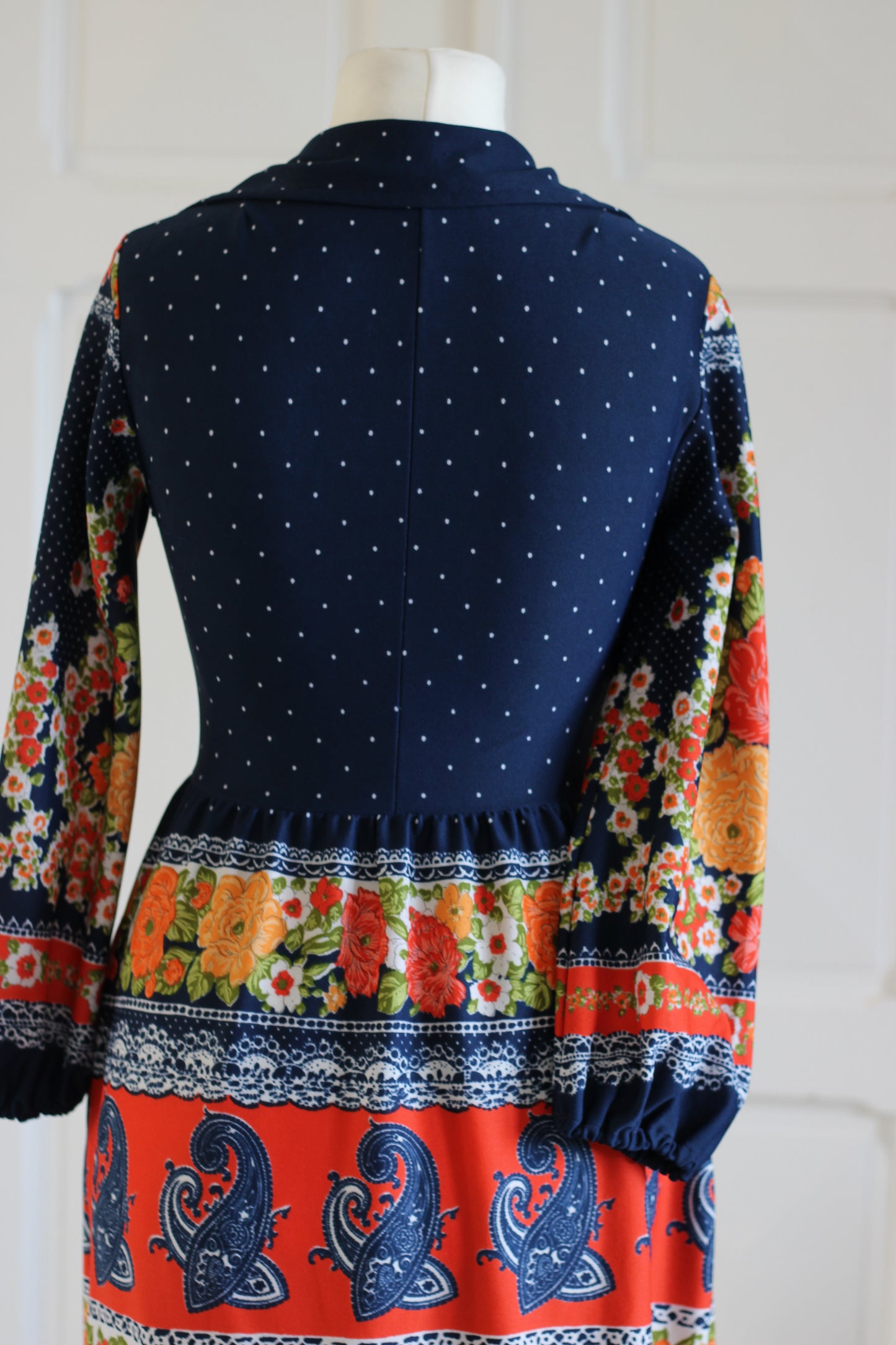 Fait main longue robe seventies