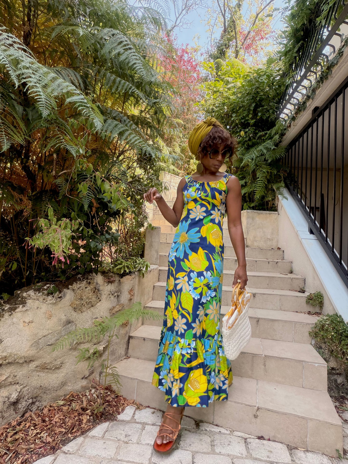 Lionyl Paris longue robe fleuri
