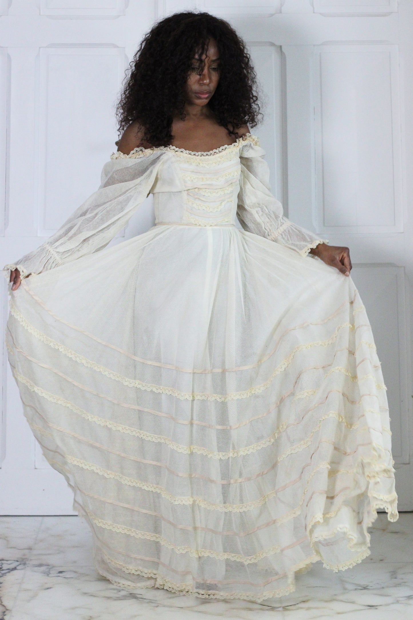 Fait main longue robe poetique