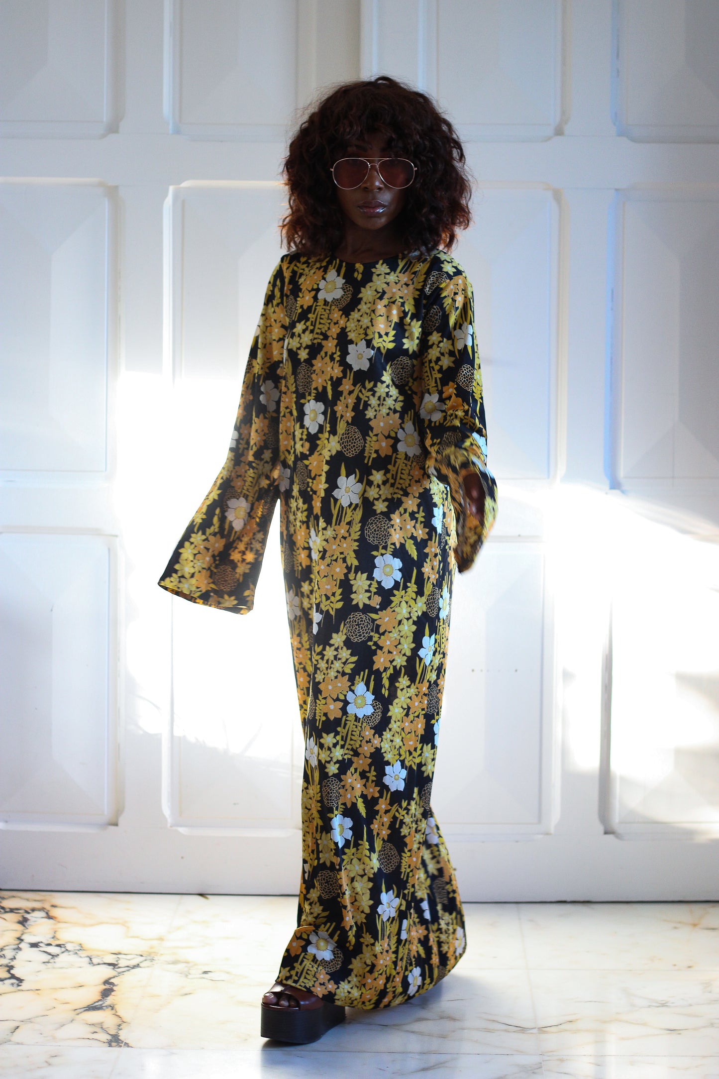 Fait Main longue robe fleurie
