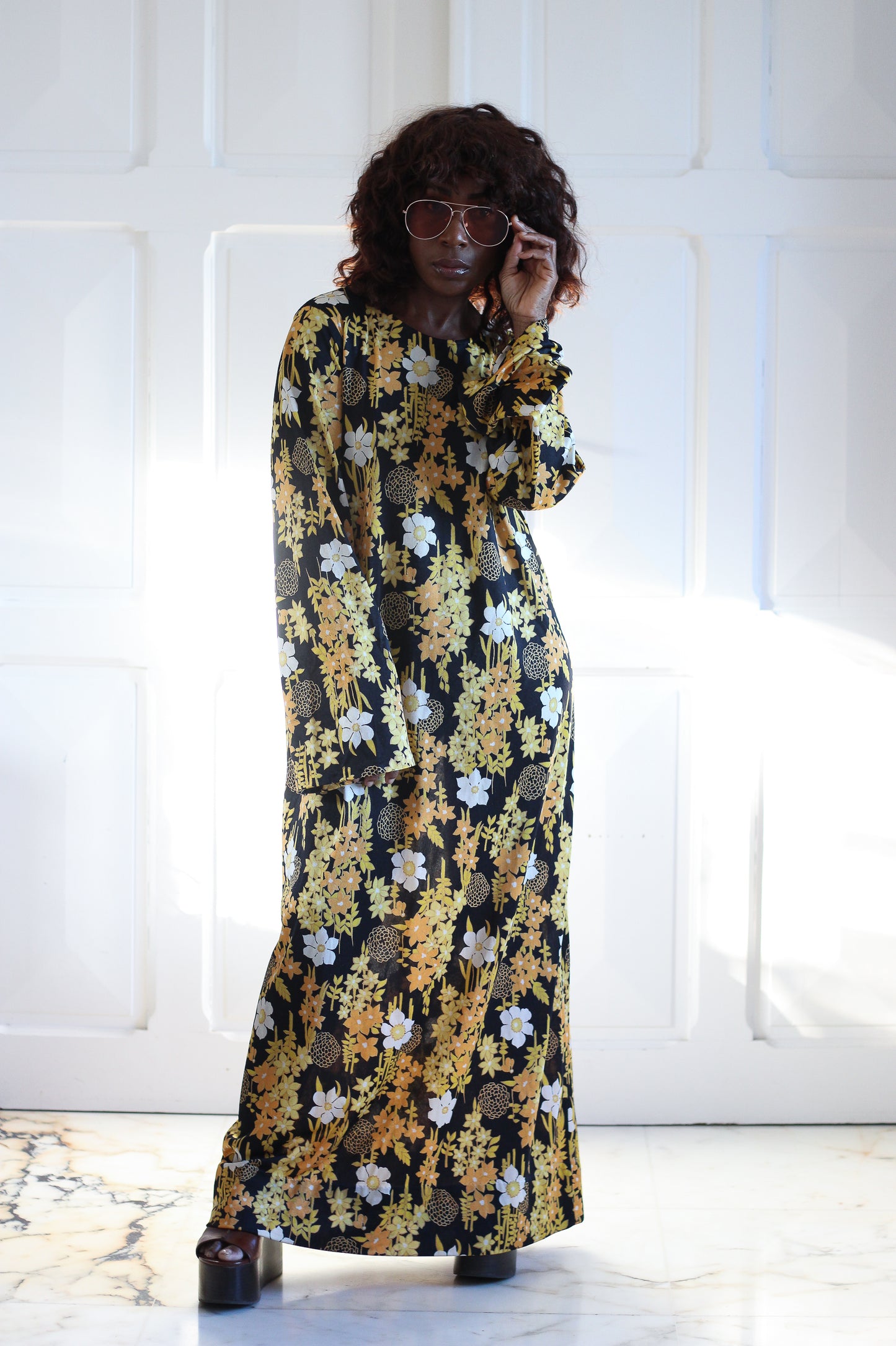 Fait Main longue robe fleurie