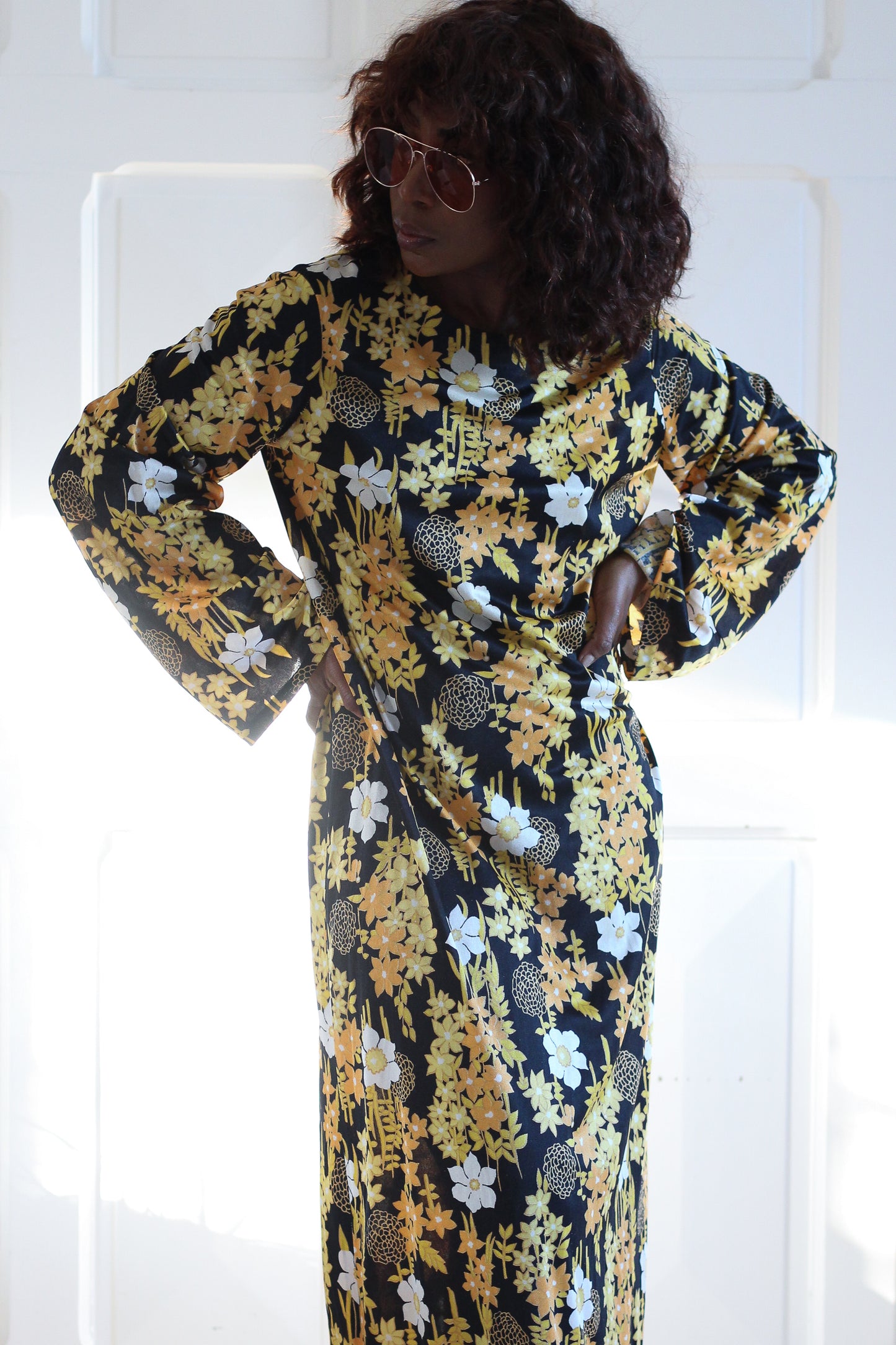 Fait Main longue robe fleurie