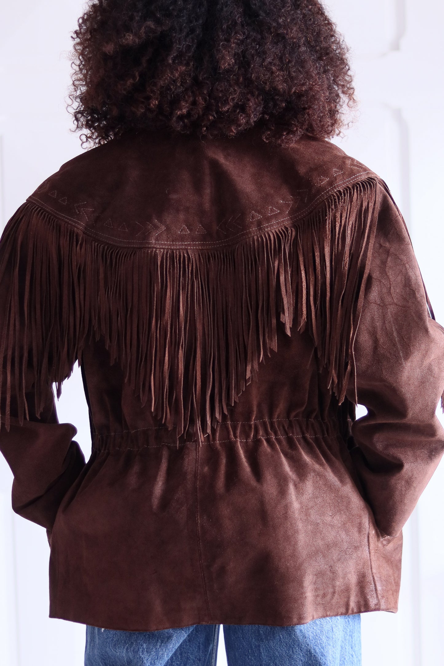 Alain Gabai veste cowboy à franges cuir daim