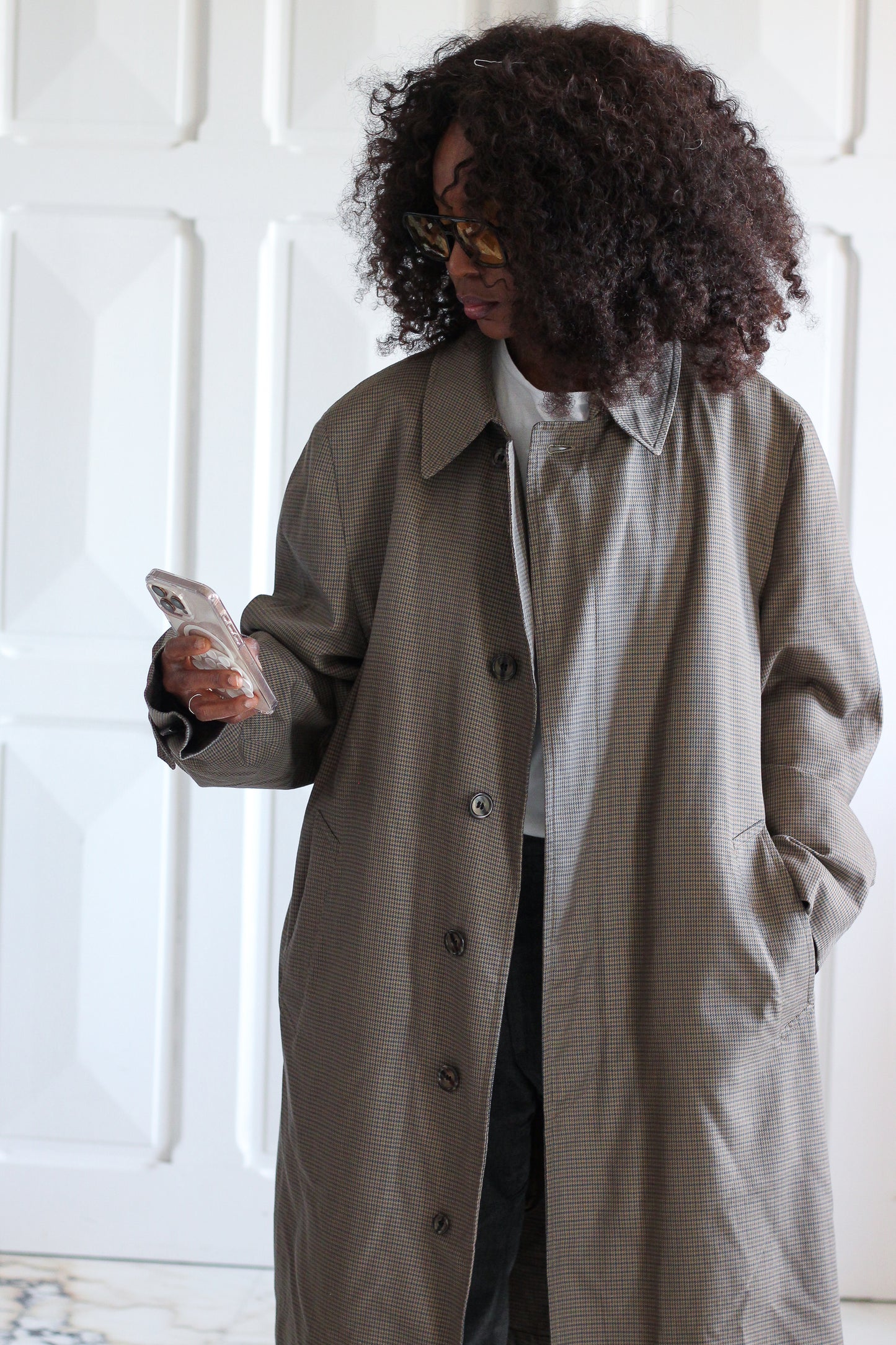 London Fog manteau veste à motif pied-de-poule