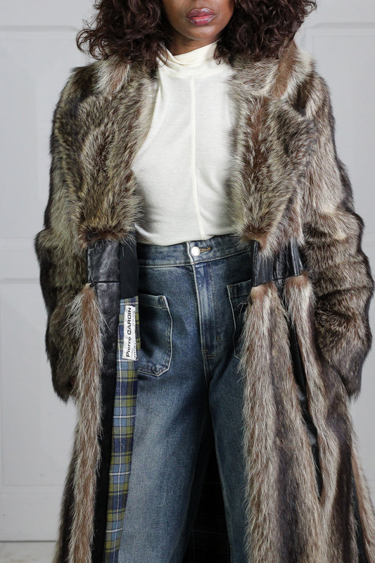 Manteau fourrure Pierre Cardin
