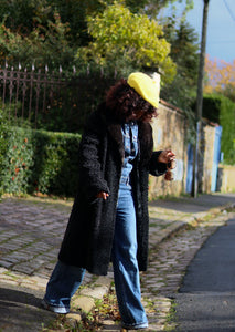 TYBER Manteau fausse fourrure astrakan vintage