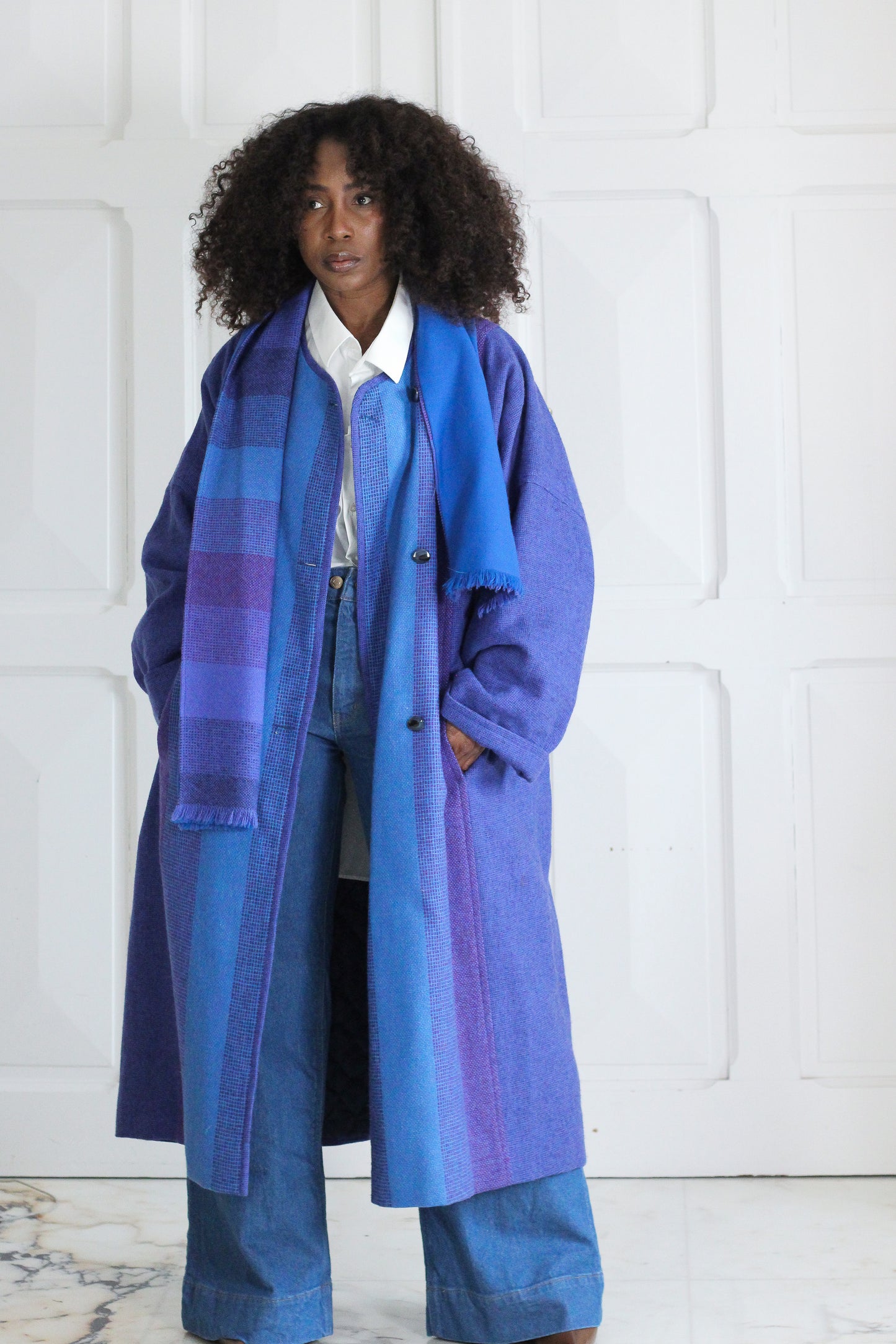 Fait main manteau en laine