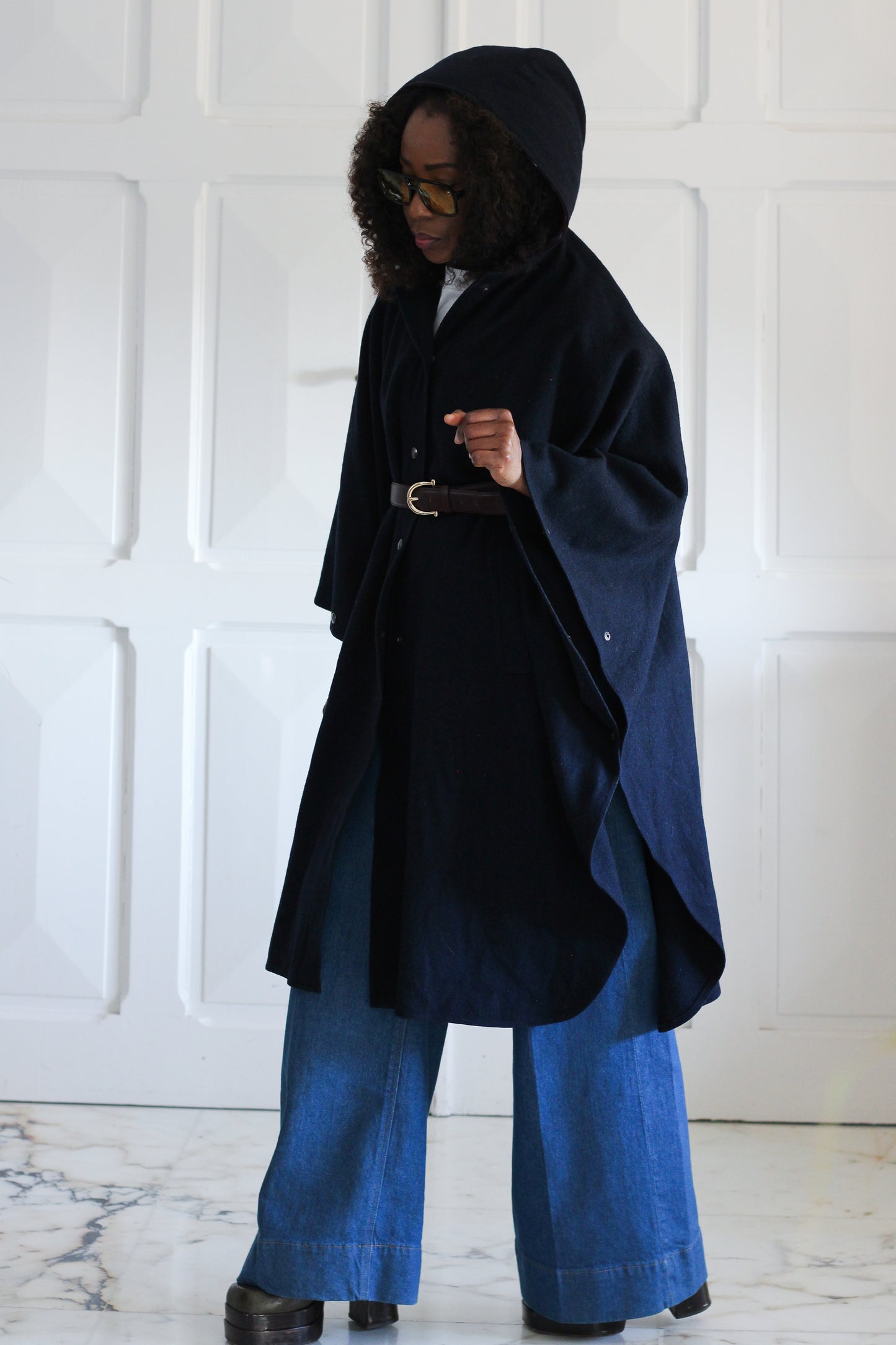 Fait main manteau cape avec capuche