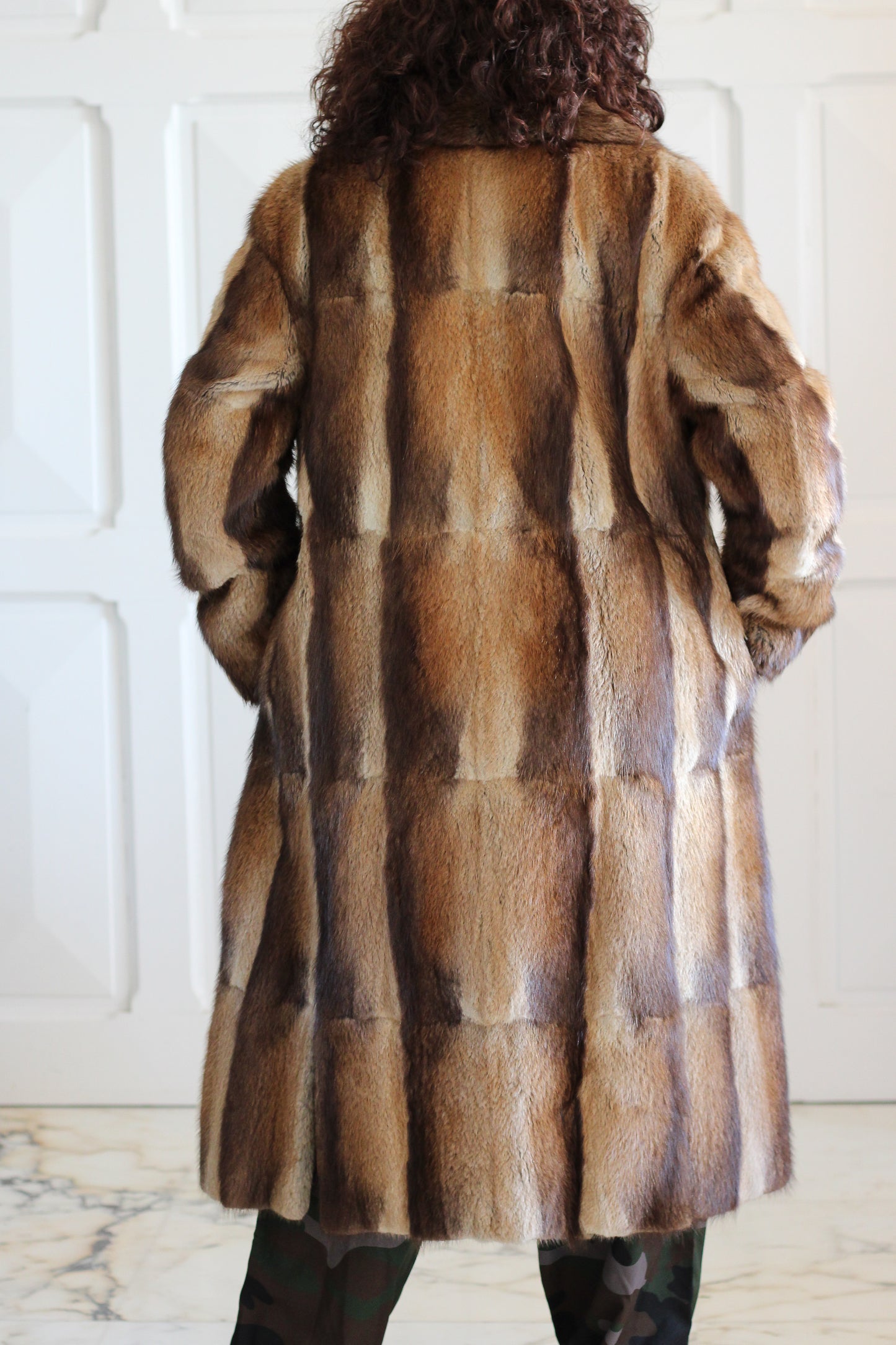 Manteau long vintage en fourrure