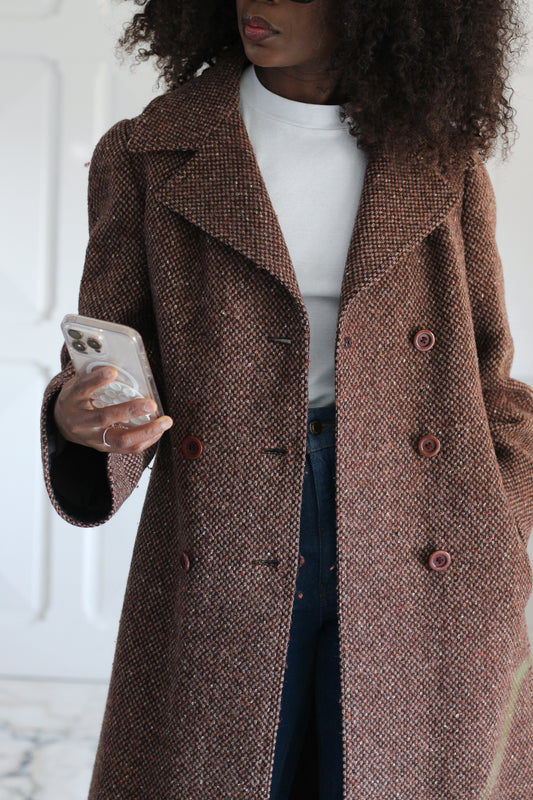 Manteau en laine col large