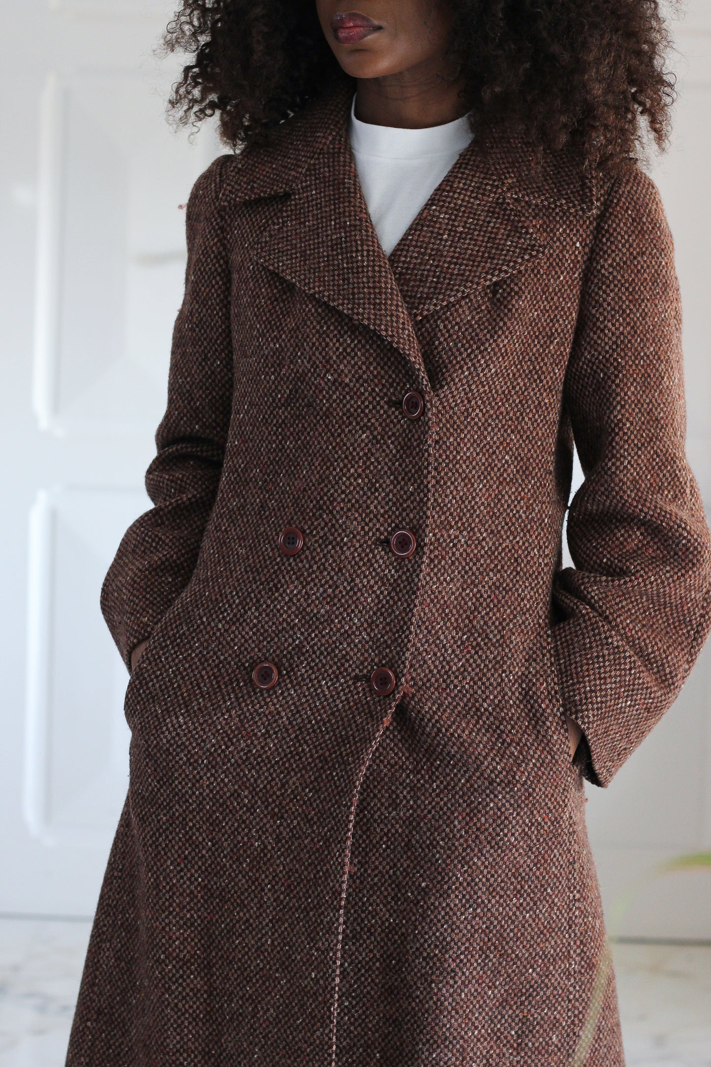 Manteau en laine col large