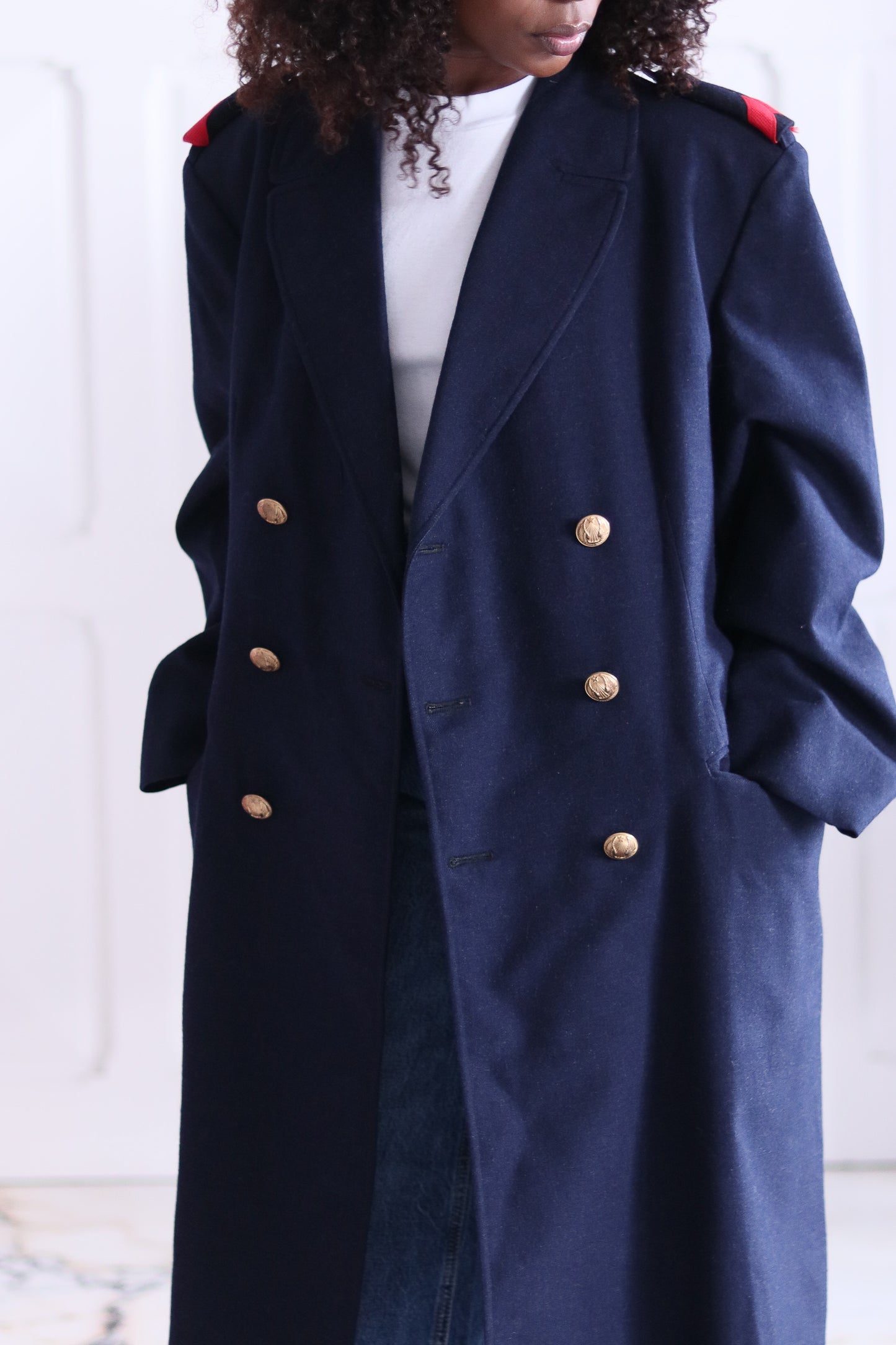 Manteau officier en laine