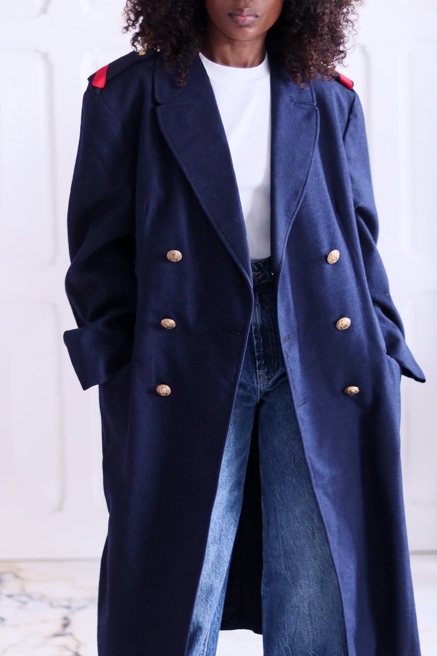 Manteau officier en laine