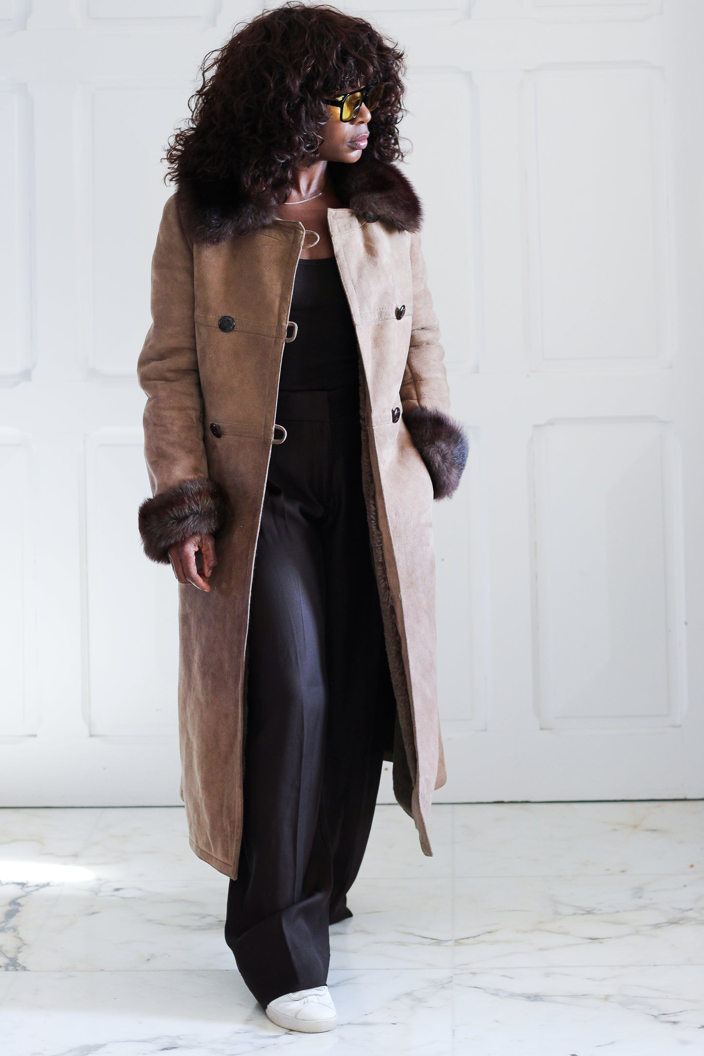 Manteau long vintage, fabrication française