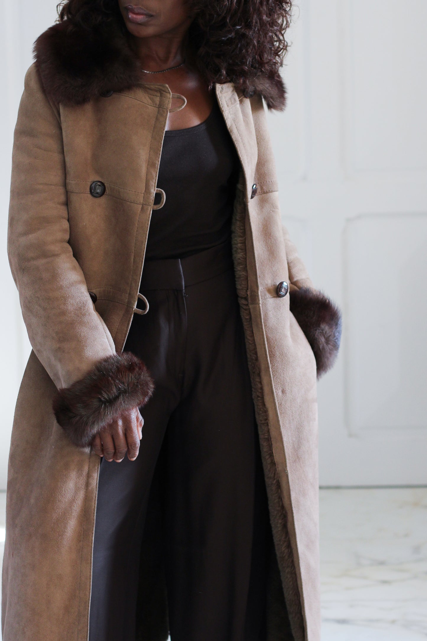 Manteau long vintage, fabrication française