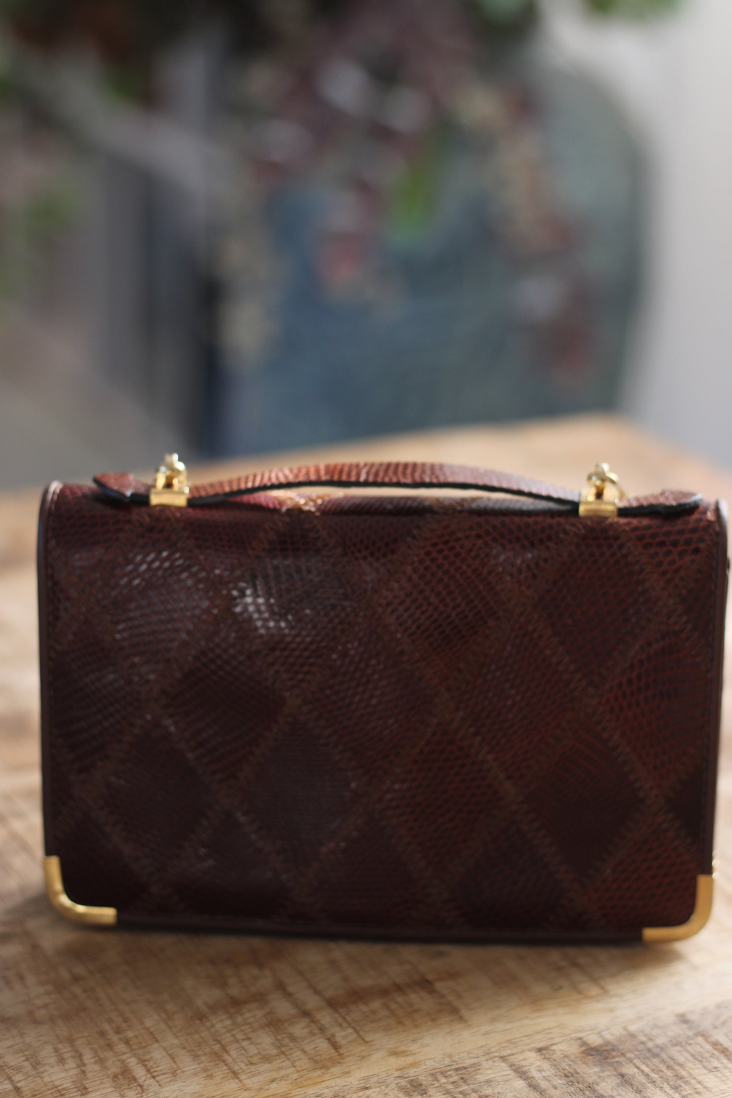 Sac vintage en cuir patchwork embossé